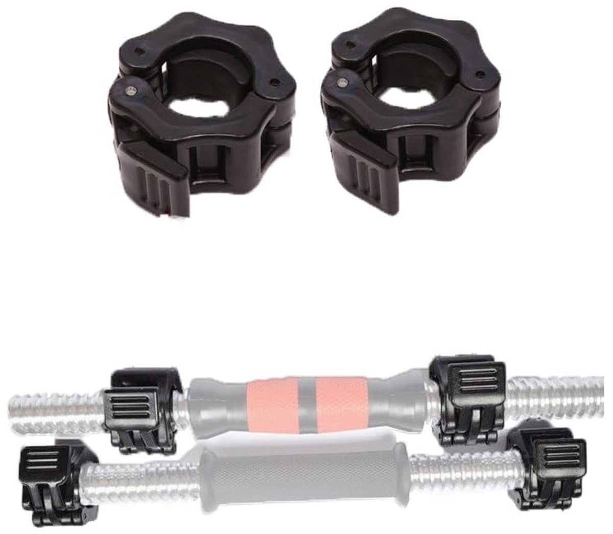 Dailygoods- Barbell Clips 4 Stuks - Vergrendeling Kraag - Quick-Release Gesp - Lichtgewicht - Duurzaam - Geschikt voor 2,5 cm Hengel - Gewichtheffen
