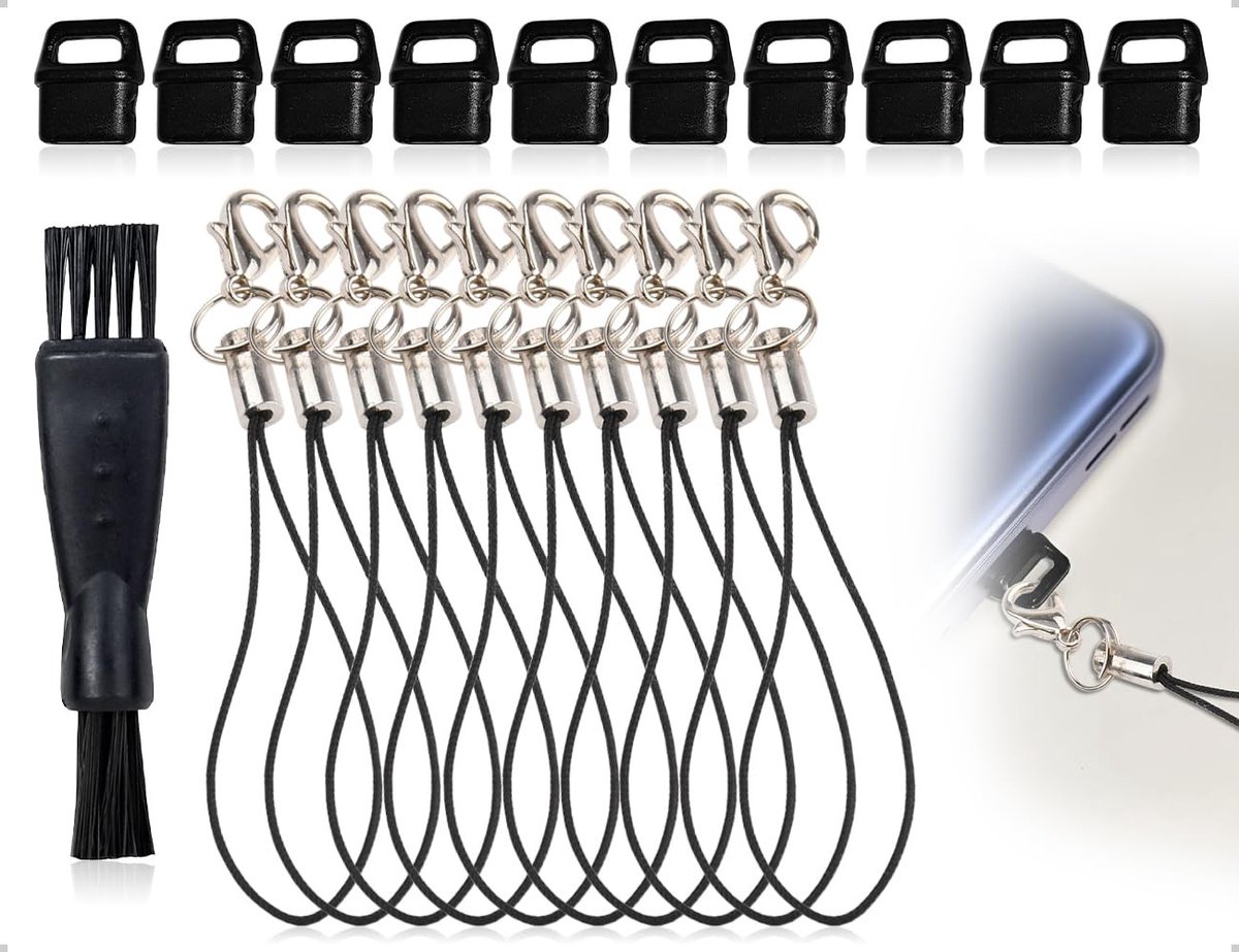 Dailygoods - Set van 10 USB-C Stofbeschermers met Reinigingsborstel