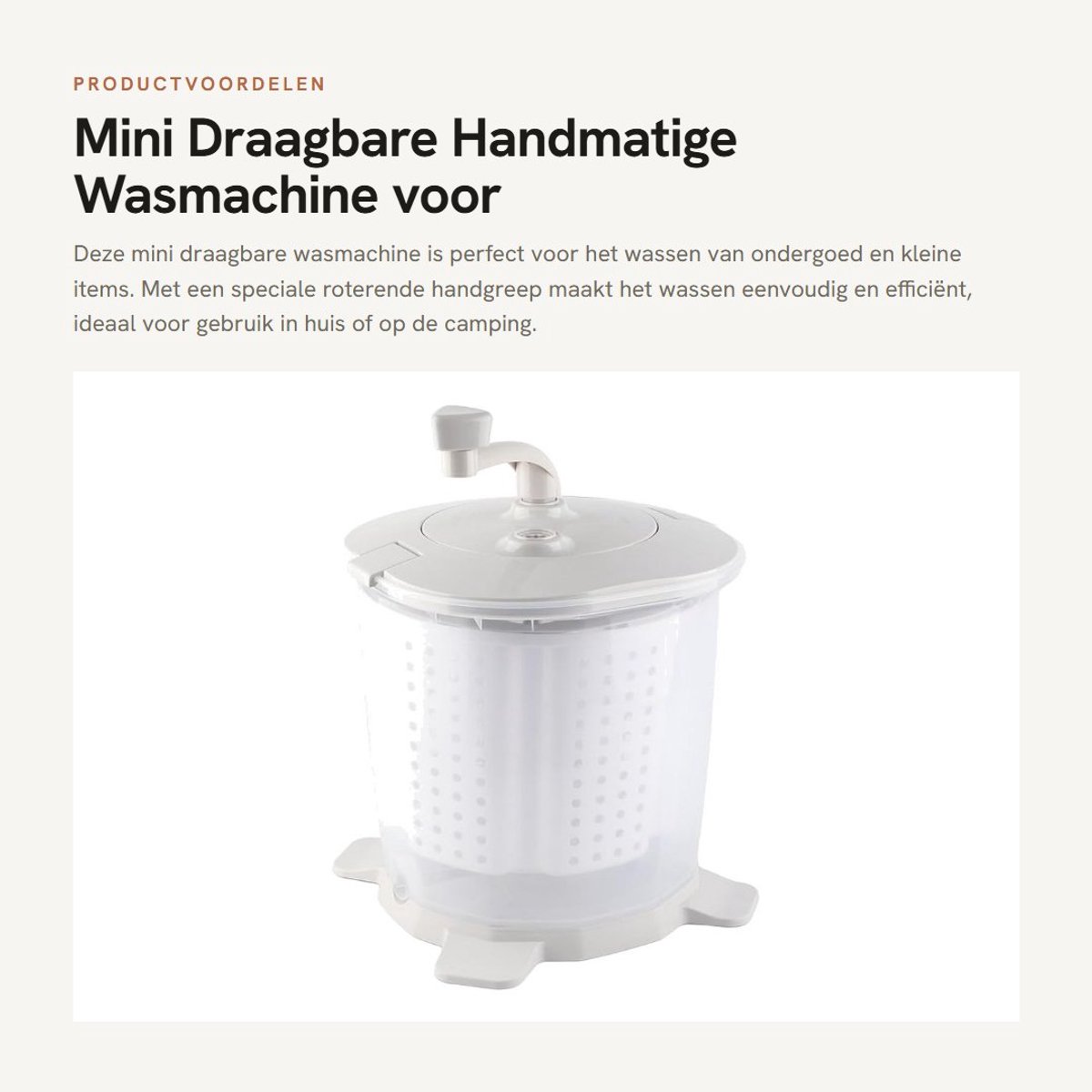 Dailygoods- Wasmachine Mini - Handmatige Wasmachine - Multifunctioneel - Voor Ondergoed/Sokken - 1200 tpm Rotatiesnelheid - Hoogwaardig ABS Materiaal - Handwasmachine