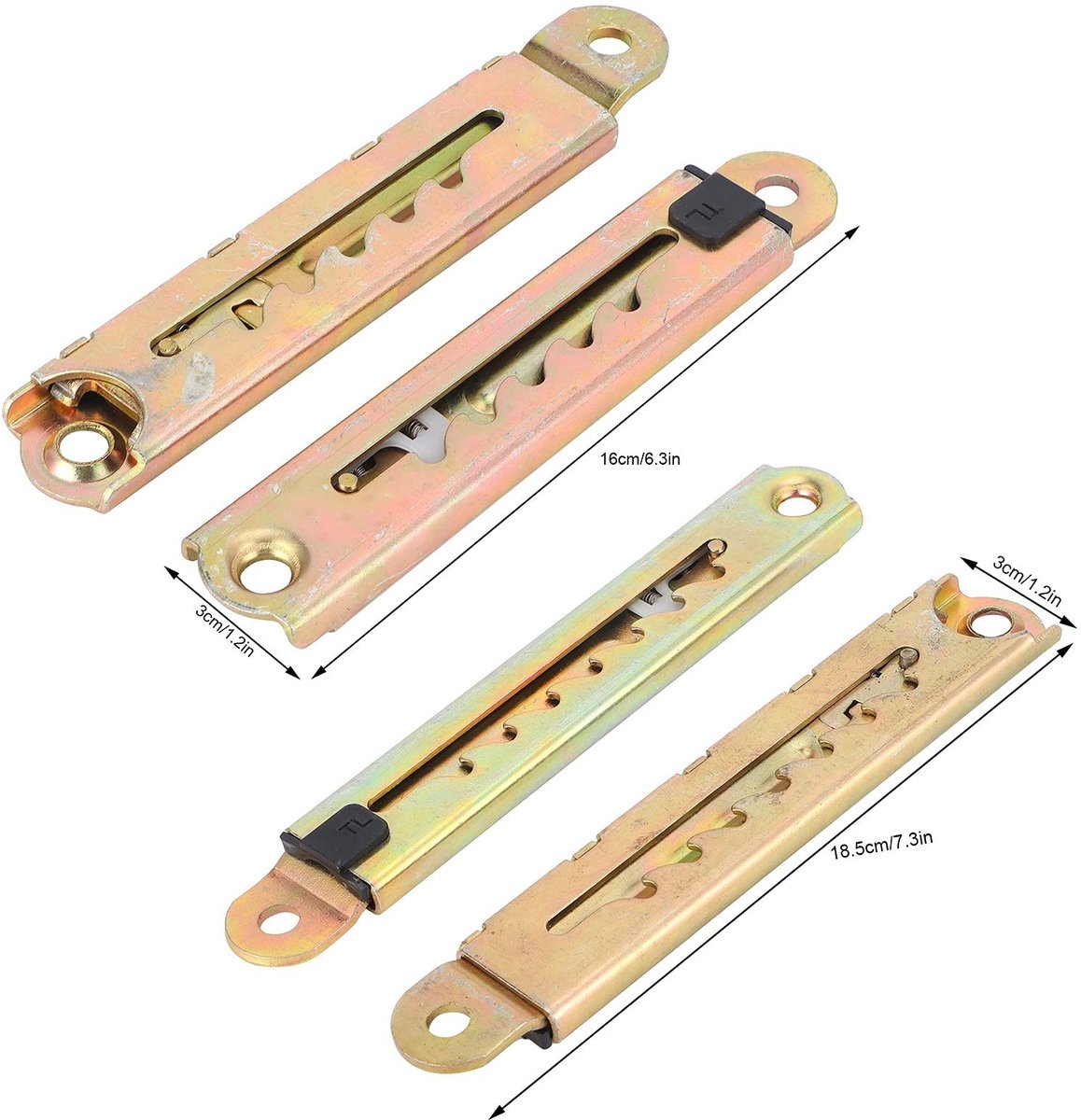 Dailygoods- Verstelbare Scharnier - Verstelbare Hoofdeinde - Meubelaccessoires - IJzer - Set van 2 - Geschikt voor Sofa/Bed