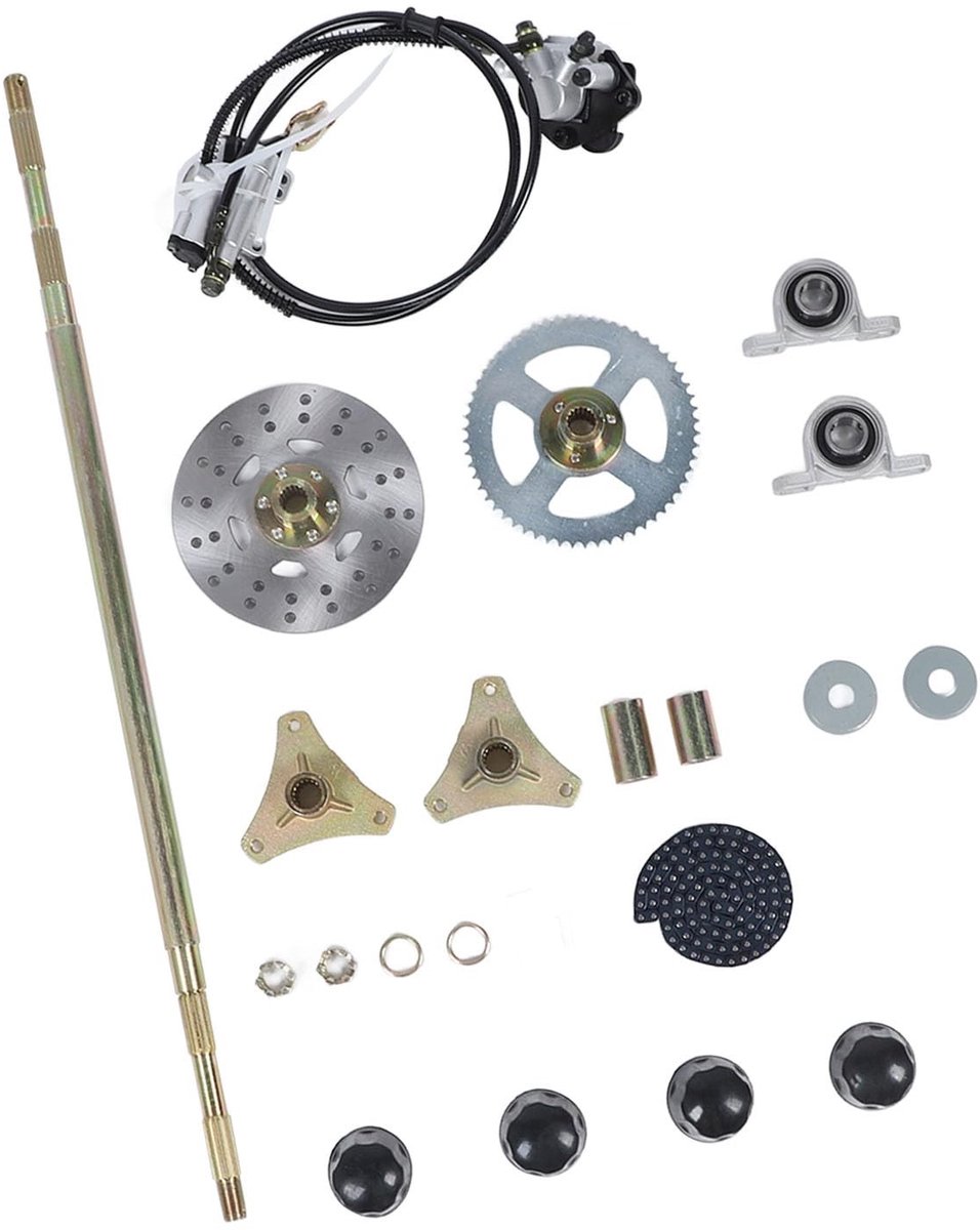 Dailygoods- Remklauw Set - 29-Inch Achteras - Vervangingskit voor Go-Kart/ATV - Betrouwbare Constructie - Duurzaam Metaal - Verbeterde Rijstabiliteit - Remset
