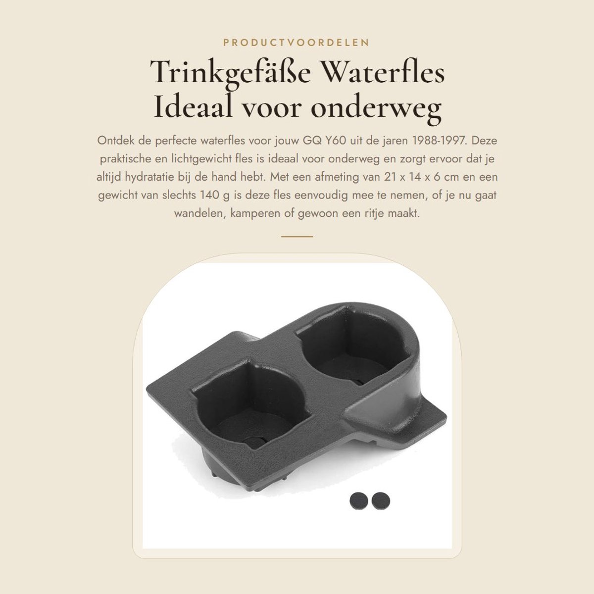 Dailygoods - Trinkgefäße - Waterfles - Ideaal voor onderweg - Duurzaam en lichtgewicht - Geschikt voor elke gelegenheid - Gemaakt voor de GQ Y60 1988-...