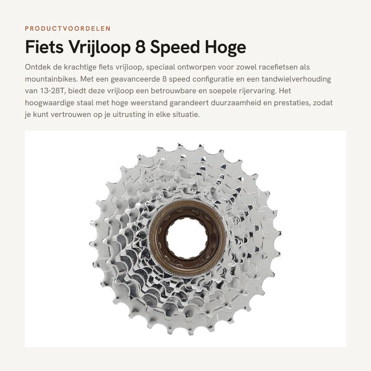 Dailygoods- Fiets Vrijloop 8 Speed - Staal met Hoge Weerstand - 13-28T Tandwiel - Lichtgewicht 497g - Duurzaam - Roestbestendig - Cassette