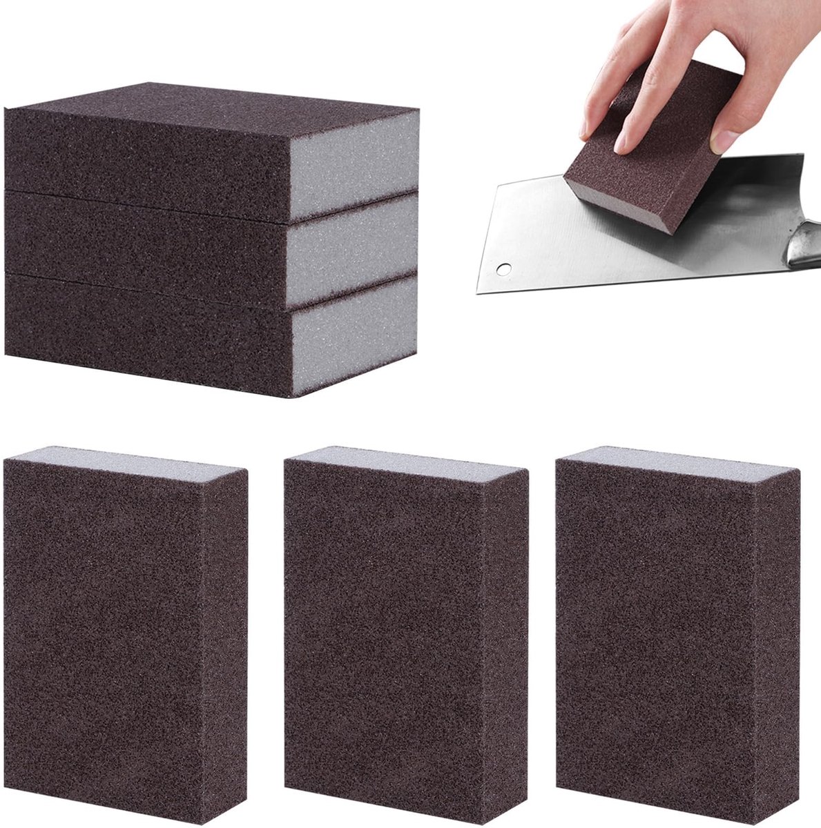 Dailygoods- Schuursponsjes 6 Stuks - Multi-purpose - Krasvrij - Keuken/Badkamer - Gemakkelijk te gebruiken - Hoge dichtheid materiaal - Schoonmaakpads