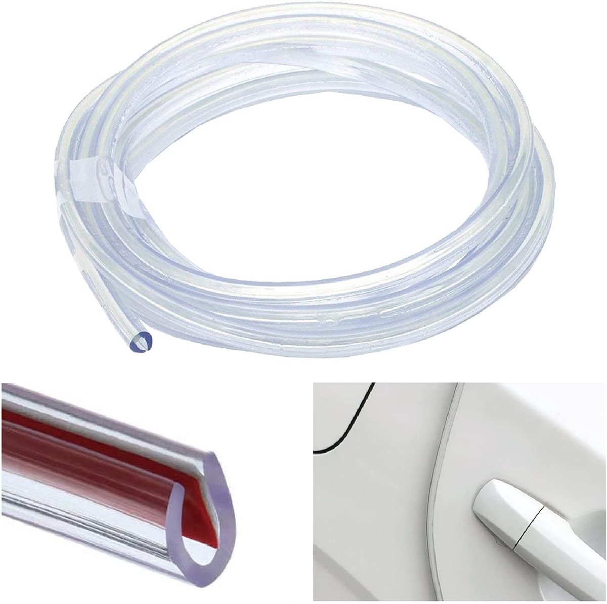 Dailygoods- Autohoekbeschermer U-vorm 5 m - Hoekbescherming - Deurbeschermers voor binnen - Afdichting - Duurzaam PVC - Geschikt voor verschillende automodellen - Deurbeschermer