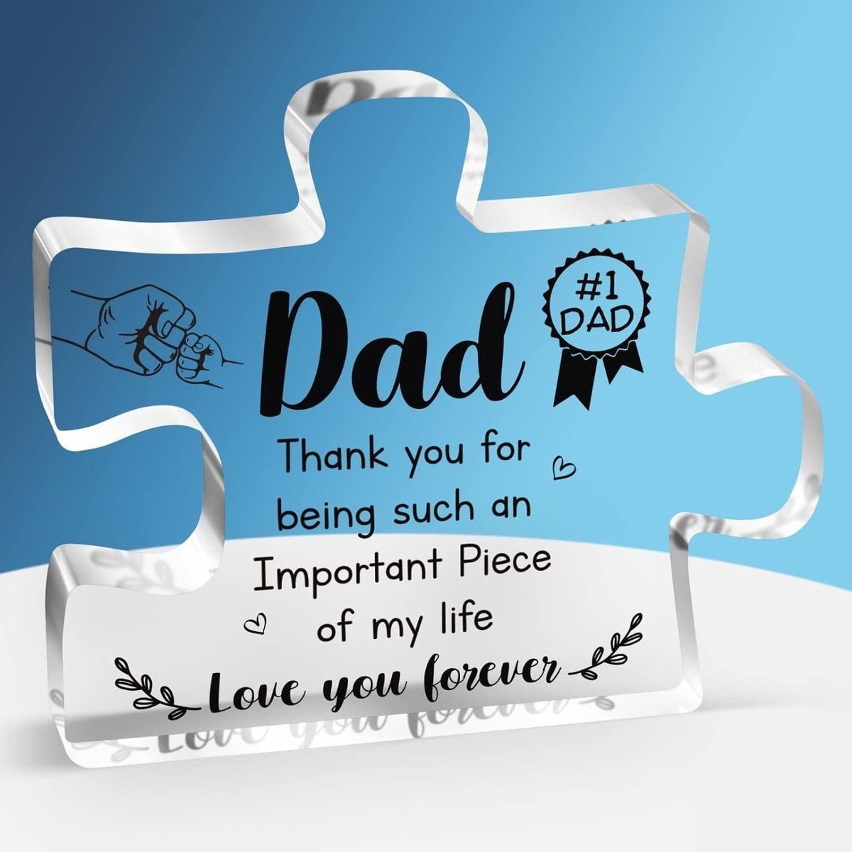 Dailygoods- Acryl Blok Gegraveerd - Verjaardagscadeau - Vaderdagcadeau - Cadeau voor Papa - Uniek Cadeau - 1 Stuk - Acrylplaatje