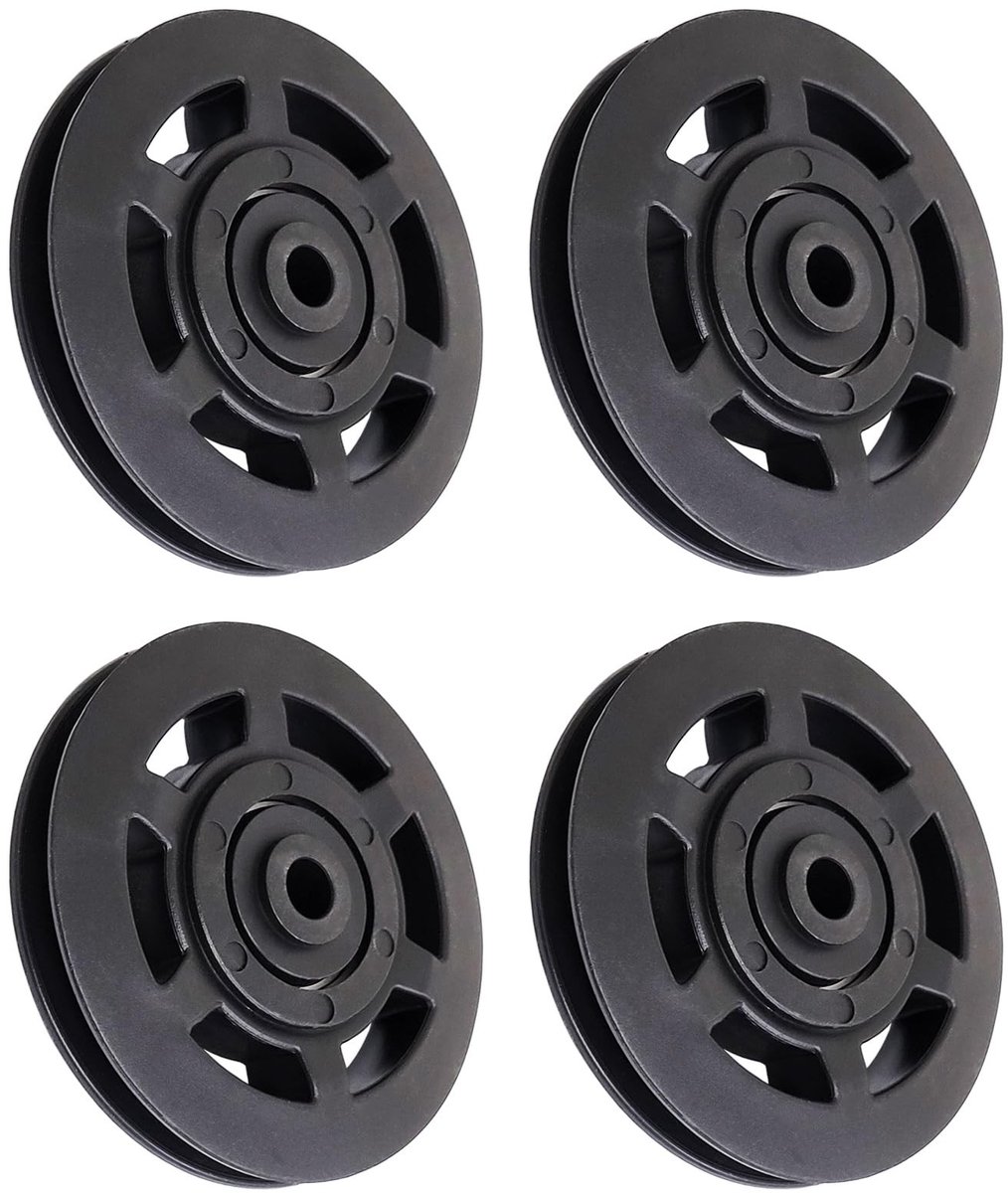 Dailygoods- Katrolwiel 95 mm - 4 Stuks - Hoogwaardig Plastic - Slijtvast - Draagbaar - Geschikt voor Fitnessapparatuur - Fitnesskatrol