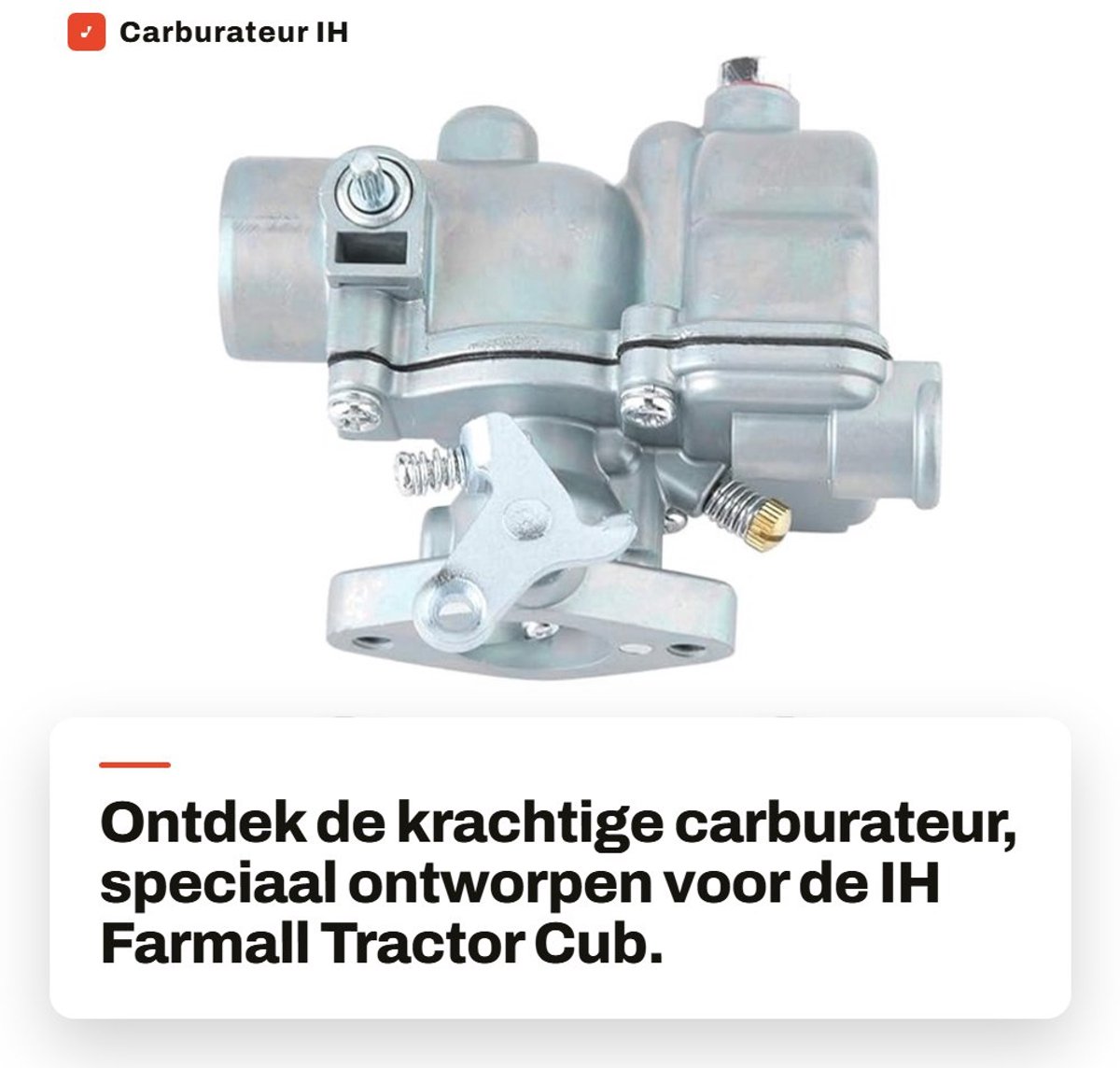 Dailygoods- Carburateur voor IH Farmall Tractor - Carburateur Reiniger - Carburateur Afstelgereedschap - Hoogwaardige Auto-onderdelen - Duurzaam en Gemakkelijk te Installeren - 12 Maanden Garantie - Tractoronderdeel