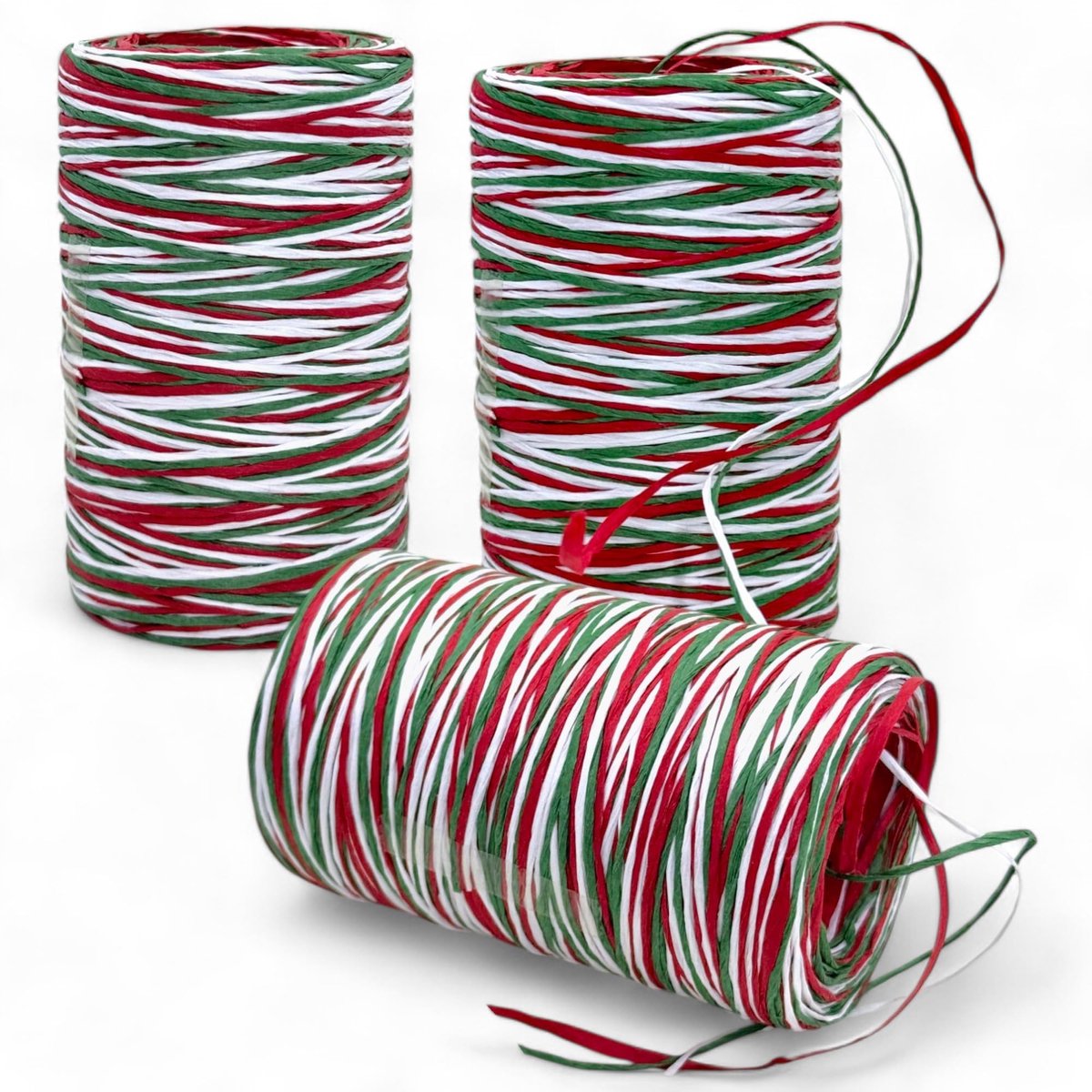 Dailygoods- Cadeaulint Set - Glanzend/Maat - 3 Rollen - 100 m per Rol - Perfect voor Verpakken - Scheurvast - Ideaal voor Knutselen - Geschenkband