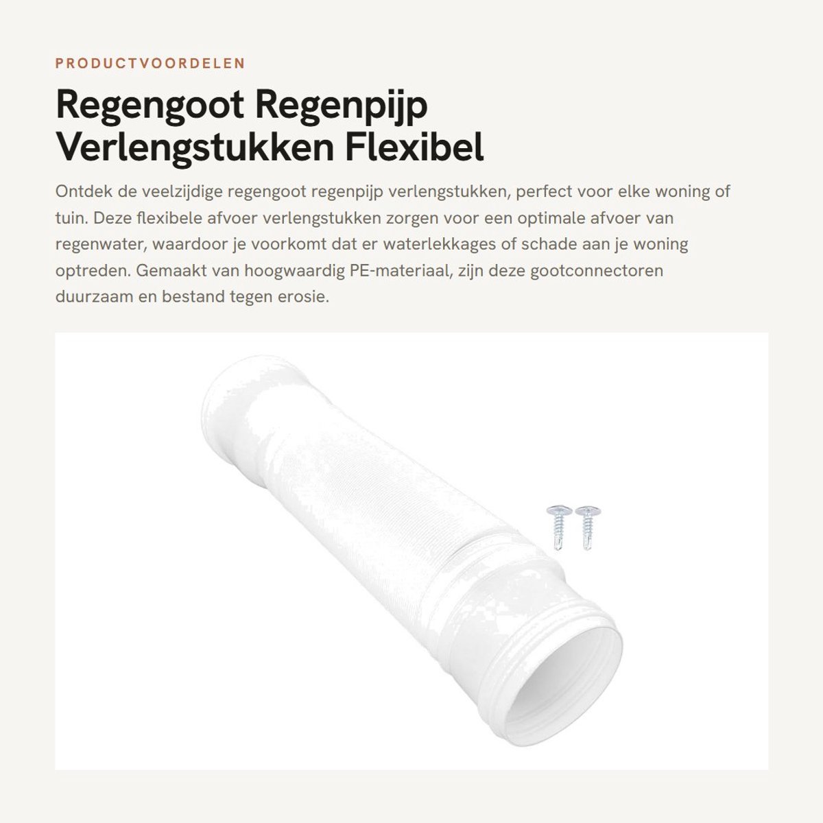 Dailygoods- Afvoerconnector Flexibel - Regenpijp Verlengstuk - Gootconnector - Onderuitloop - Duurzaam PE Materiaal - Schokbestendig Ontwerp
