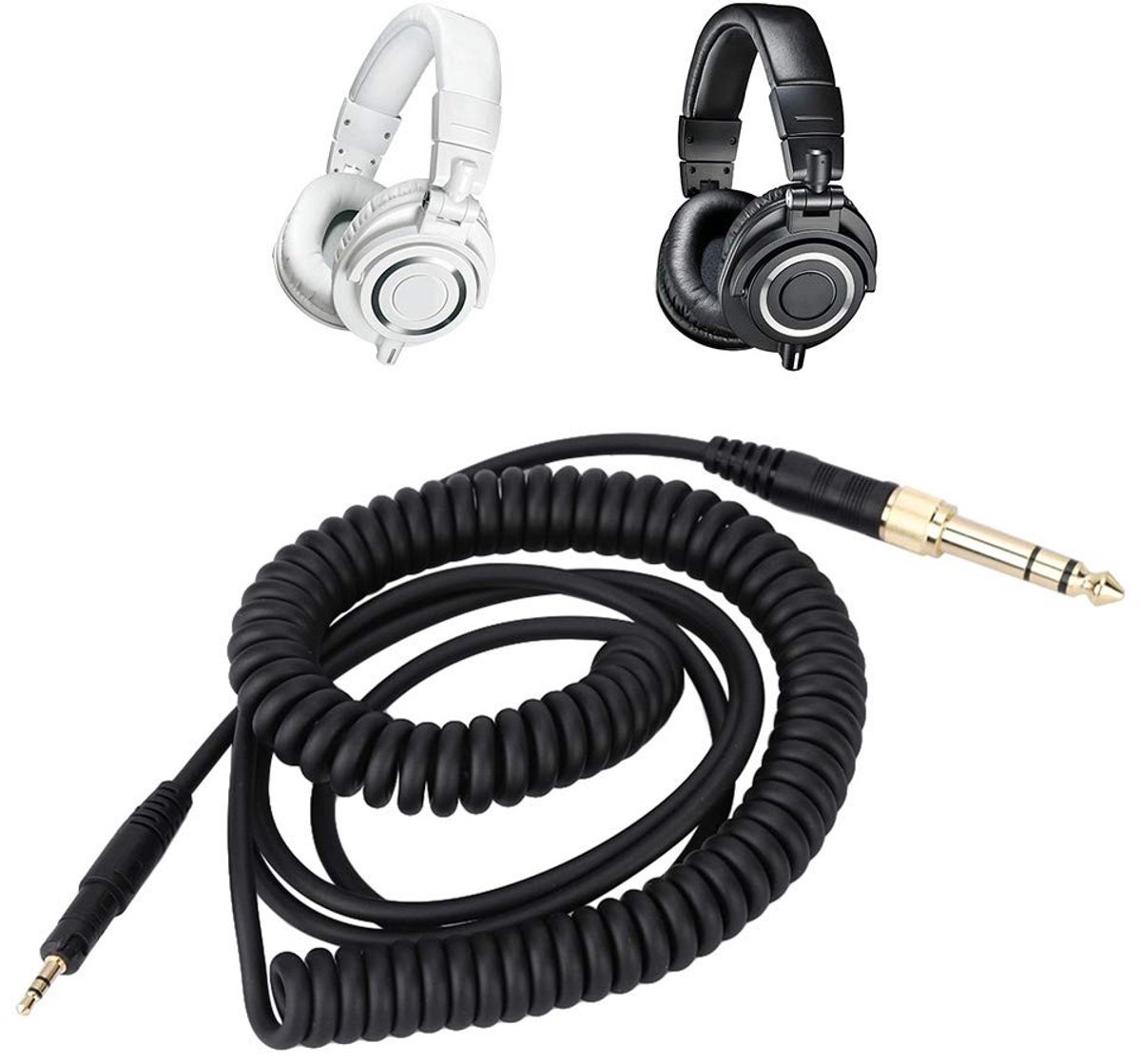 Dailygoods- Vervangingskabel Slijtvast - Hoofdtelefoon Kabel - Audio Kabel 3.5mm Jack - Verlengkabel - Duurzaam - Hittebestendig