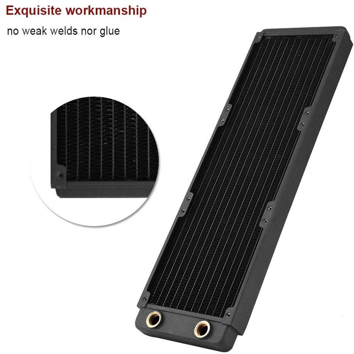 Dailygoods- Radiator 360 mm - G1/4-draads Koper - Waterkoeling - Hoogwaardig - Duurzaam - Laag Geluidsniveau - Waterkoeler