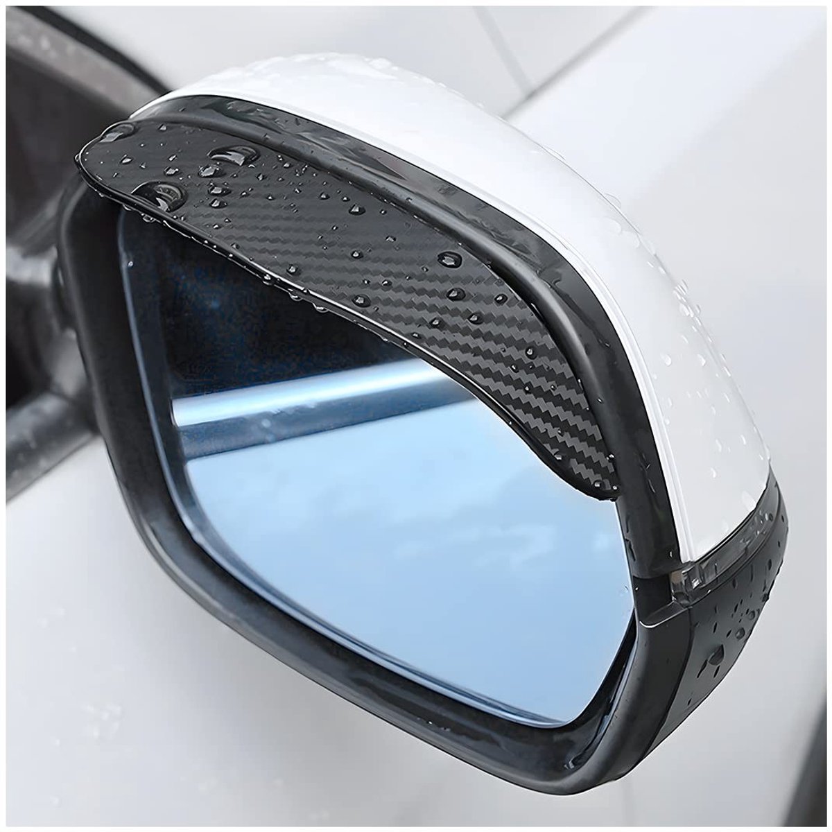 Dailygoods- Regenvizier 2 Stuks - Waterdicht PVC - Achteruitkijkspiegel Wenkbrauwen - Universeel voor Auto - Eenvoudige Installatie - Afmetingen 18,5 x 5,8 cm / 18,5 x 4,5 cm - Spiegelbescherming