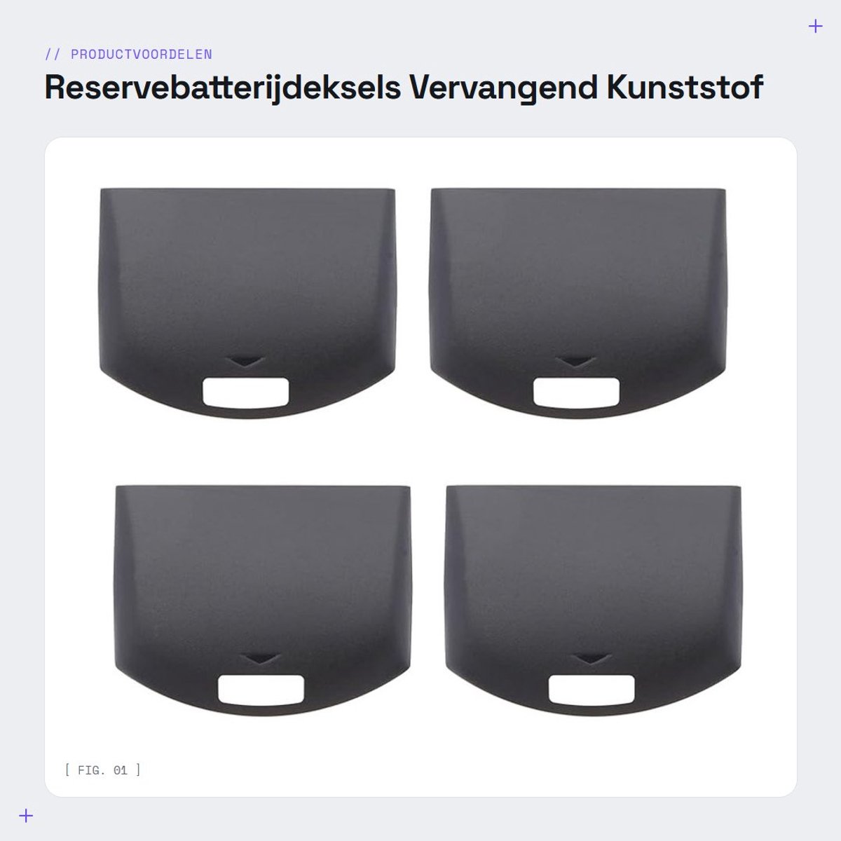 Dailygoods - Reservebatterijdeksels - Vervangend - Kunststof - Zwart - Voor 1000 - 4 stuks - Geschikt voor 1000