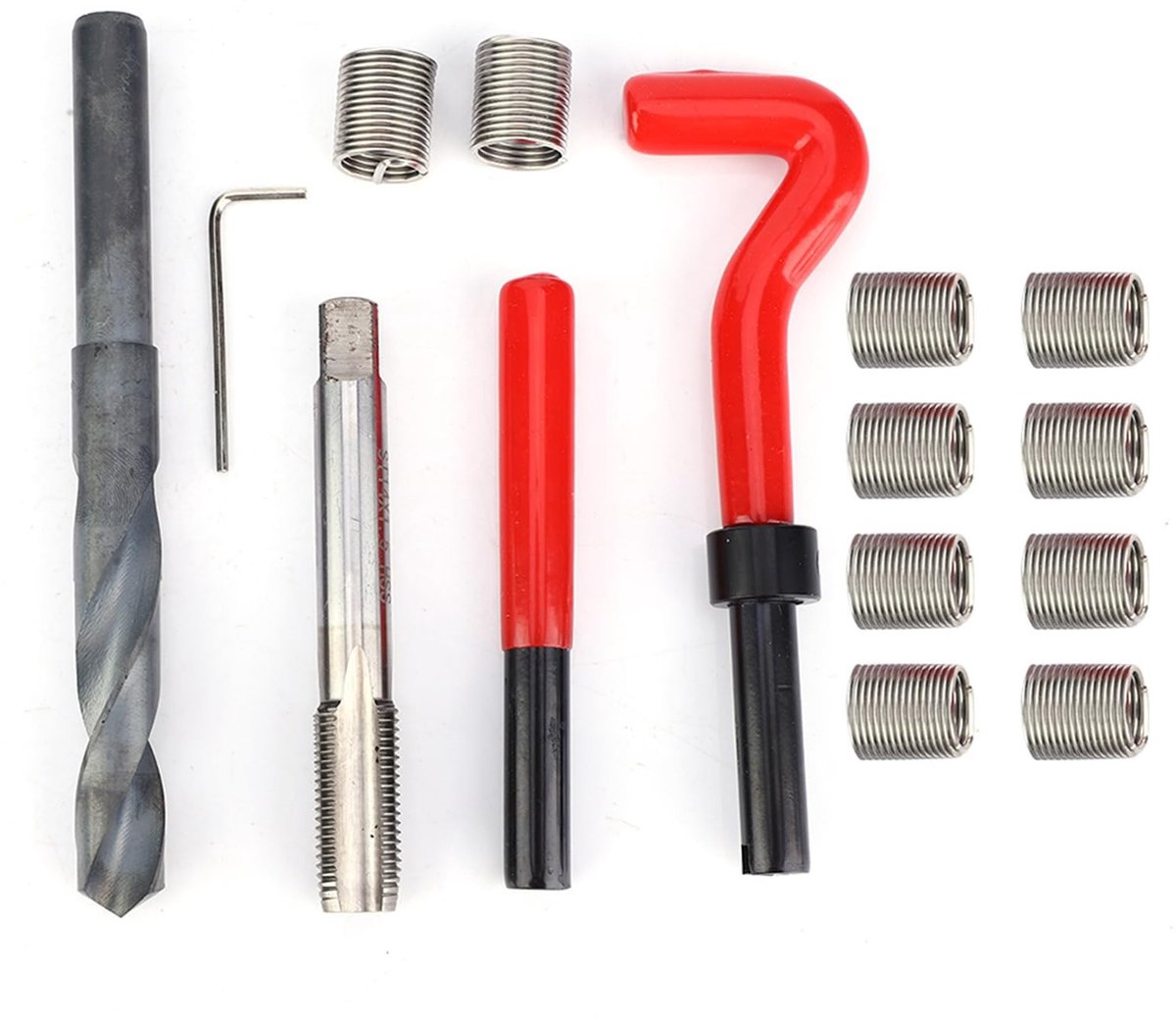 Dailygoods- Schroefdraadreparatieset 15 Stuks - Roestvrij Staal - Binnenschroefdraad - Reparatie Accessoires - Slijtvastheid - Hoge Precisie - Schroefdraadhuls