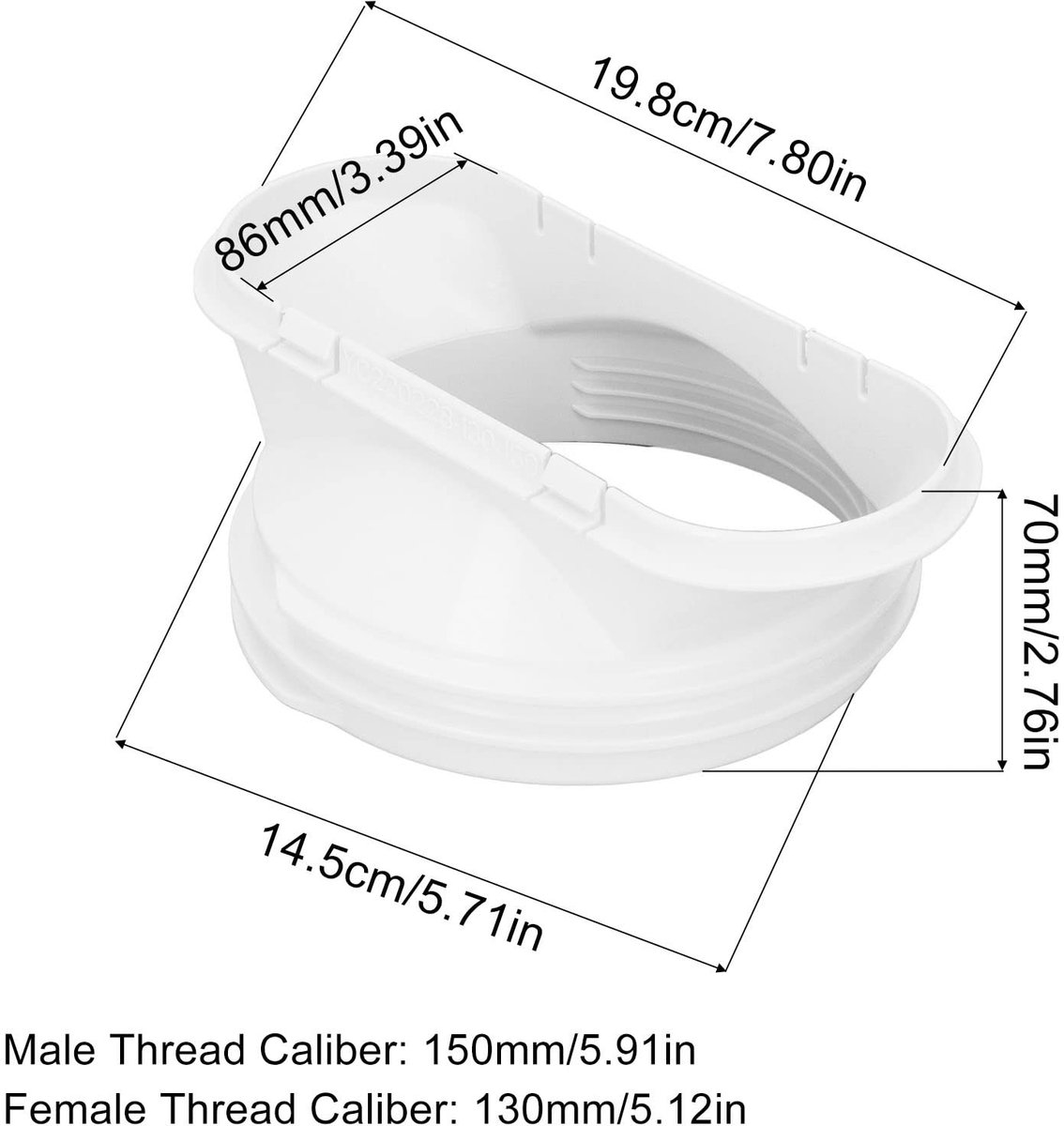 Dailygoods - Adapter voor airconditioningramen - Afvoerslangaansluiting - Veiligheidskunststof - 5,9 inch slang - Koeling verbeteren - Geschikt voor m...