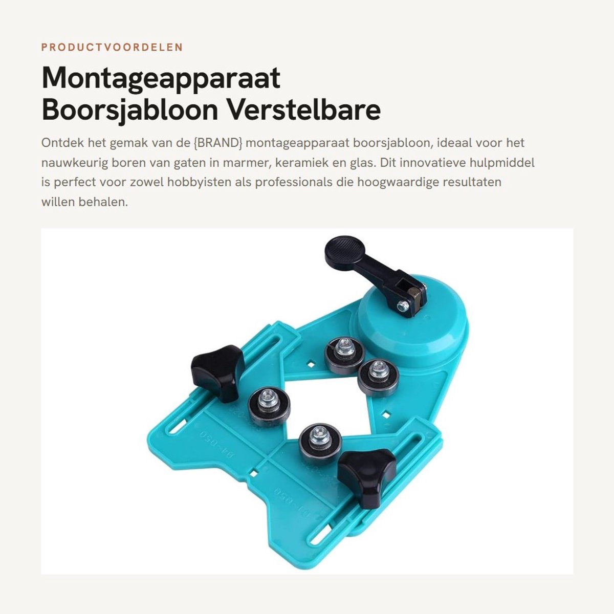 Dailygoods- Boorsjabloon 4-80 mm - Verstelbare Gatzoeker - Montageapparaat - Uitsparingsvinder - Hoogwaardig Kunststof - Nauwkeurig Boren