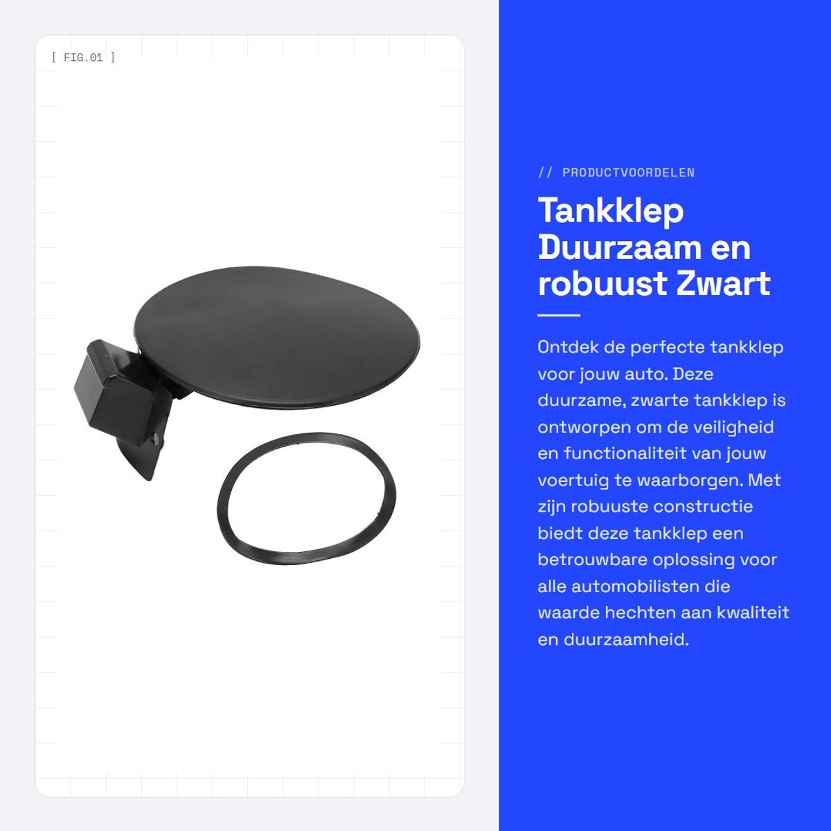 Dailygoods- Tankklep duurzame zwarte robuuste - Auto - Schokbestendig - Waterdicht - Verstelbaar - Hoogwaardige kwaliteit - Brandstofklep