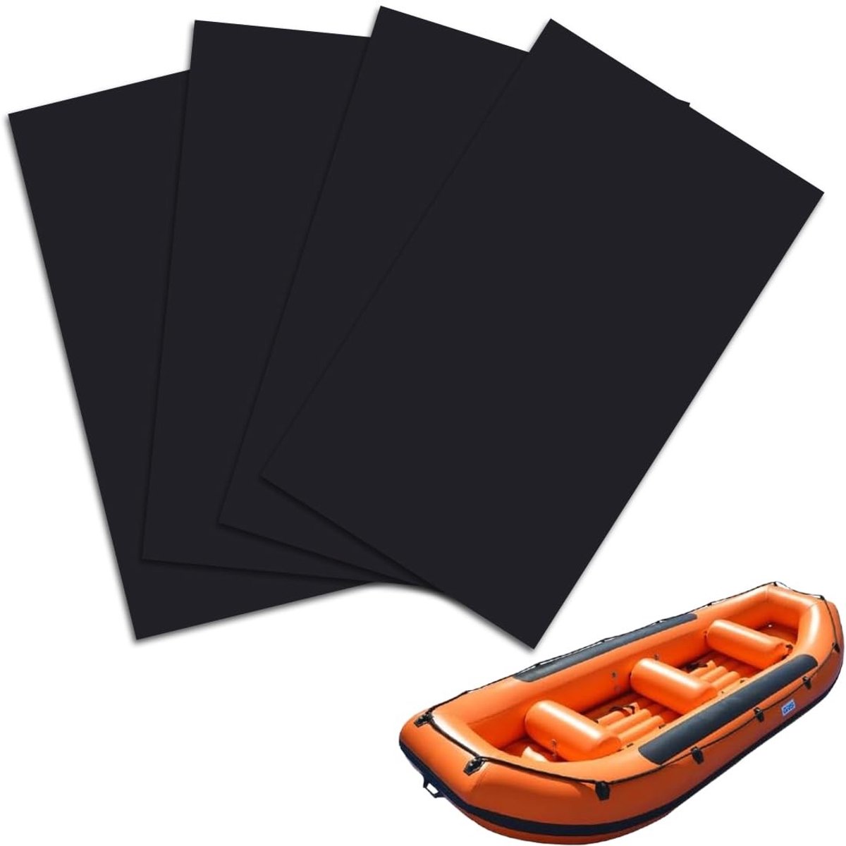 Dailygoods- Reparatieset 4-delig - Waterdichte Pleisters - PVC-Patch - Voor Opblaasbare Boot/Kano/Kajak - 20 x 13 cm - Duurzaam Materiaal - Bootreparatieset