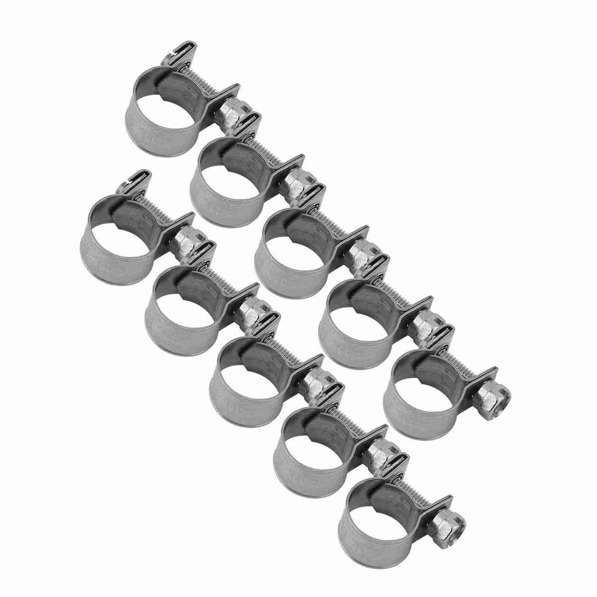 Dailygoods- Slangklem RVS 10 Stuks - Slangklemmen Set - Slangklemmen Assortiment - Slangklemtang - Verstelbare Slangklemmen - Geschikt voor Siliconeslangen - Slangenklem