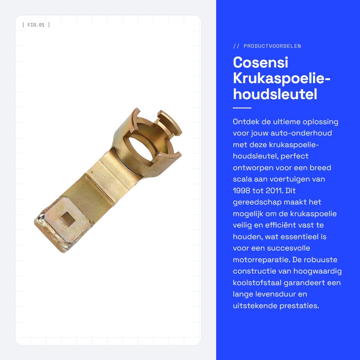 Dailygoods- Krukaspoelie-houdsleutel Duurzaam koolstofstaal - OEM 205 072/999 7128 - Slagvast - Roestvrij - Verbeterde grip - Lange levensduur - Gereedschap