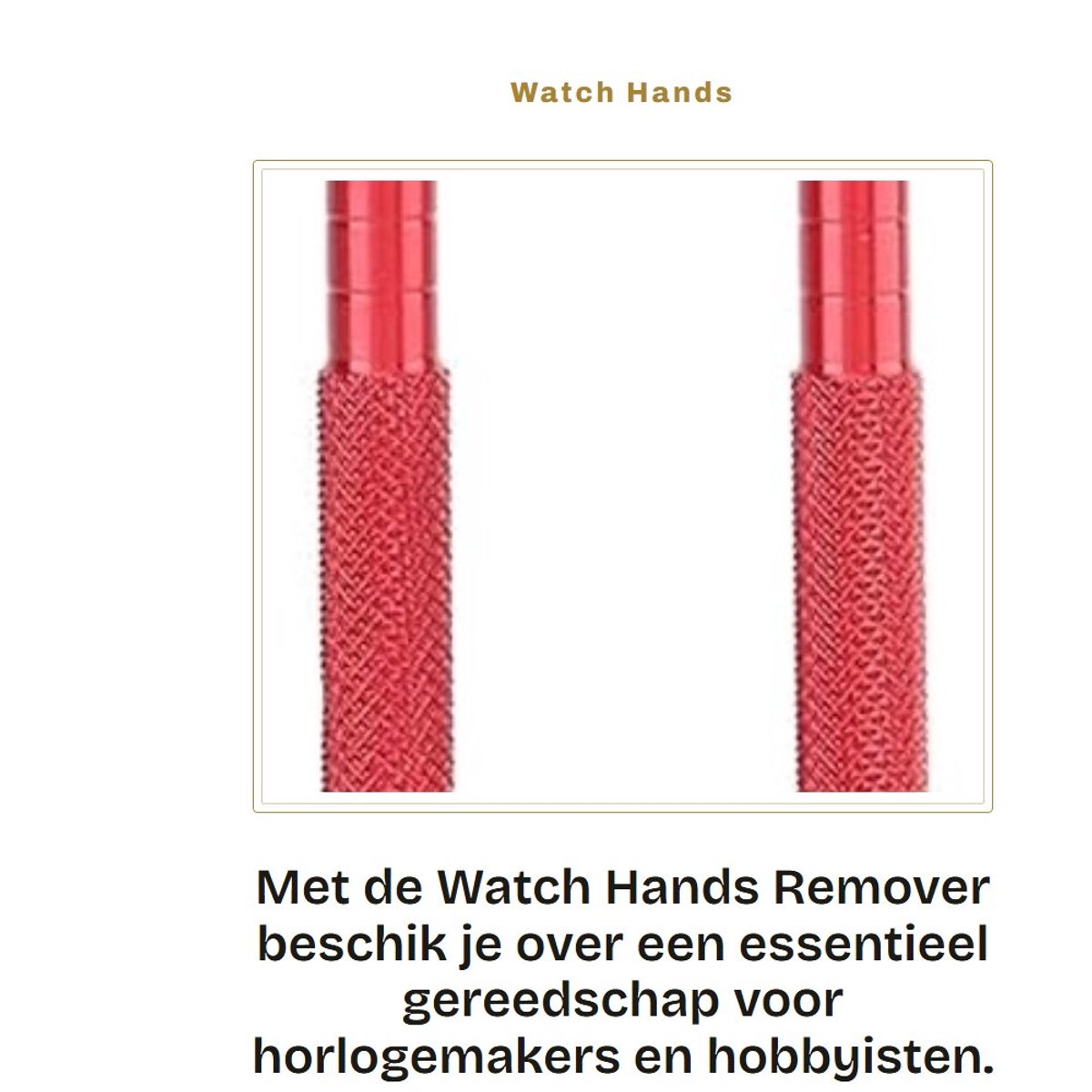 Dailygoods- Horloge Handen Verwijderaar Professionele Reparatiehulpmiddelen - Horloge Gereedschap - Lichtgewicht - Duurzaam Staal - Compact Formaat - Bescherming Wijzerplaat