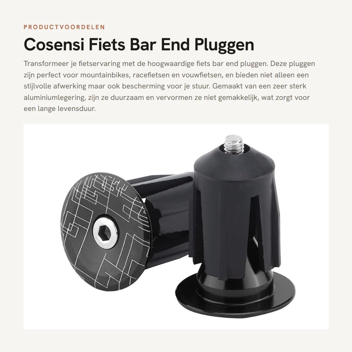 Dailygoods- Bar End Pluggen Aluminiumlegering - 2 Stuks - Fietsstuur End Caps - Mountainbike/Racefiets/Vouwfiets - Corrosiebestendig - CNC Precisiebewerking - Stuureindpluggen