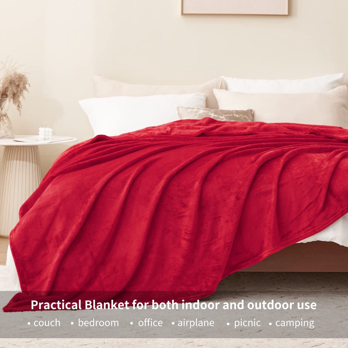 Dailygoods- Fleece Deken 220 x 240 cm - Zachte Warme Deken - Ademend Lichtgewicht - Geschikt voor Binnen/Buiten - Premium Fleece 260 GSM - Woondeken