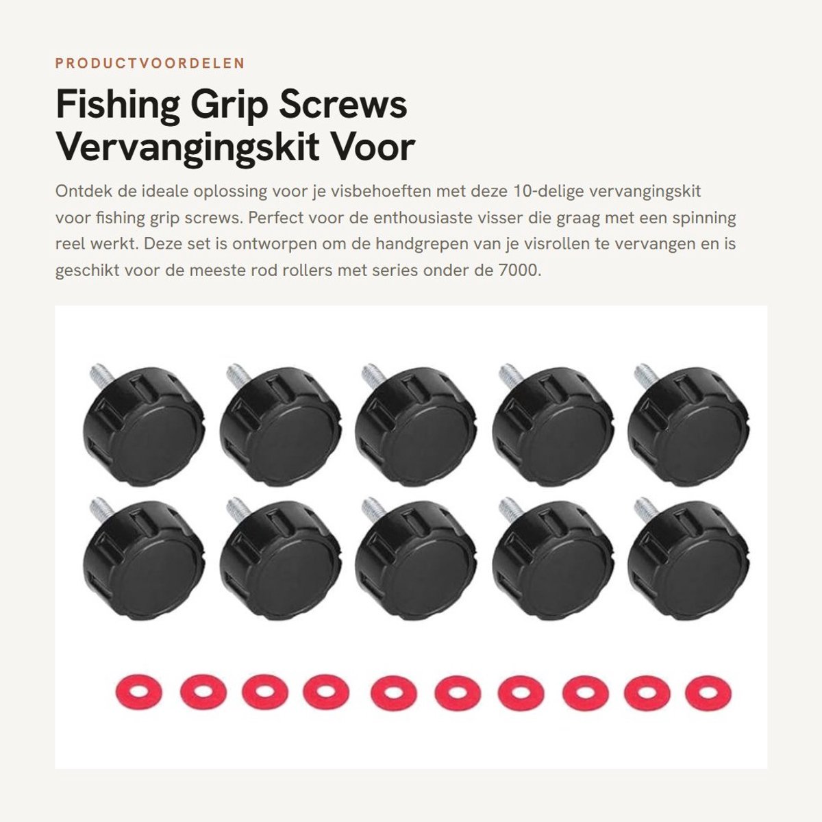 Dailygoods- Visgreep Schroeven 10 Stuks - Schroefdophoezen - Afdichtingen - Duurzaam - Corrosiebestendig - Hoogwaardig Materiaal - Visrol