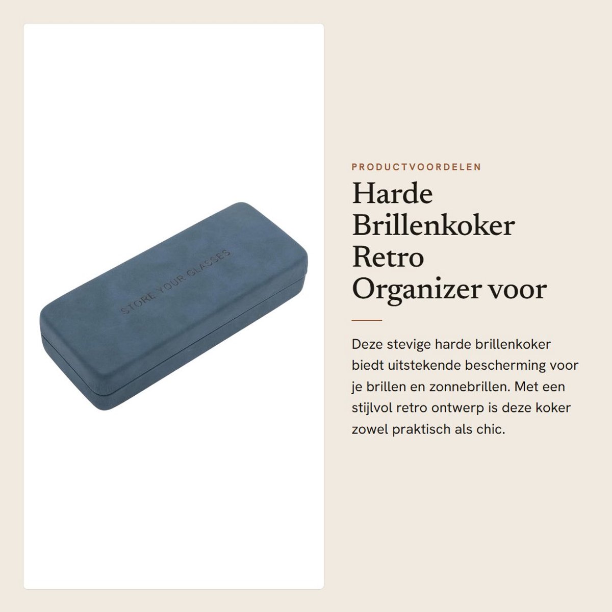Dailygoods- Brillenkoker Harde Schaal - Retro Organizer - Draagbaar - 16x6,5x3,5 cm - Bescherming tegen Krassen - Veerschakelaar Mechanisme - Brillenetui