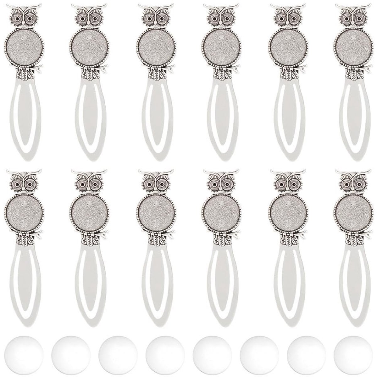 Dailygoods- Bladwijzers Uilvorm - Set van 12 Stuks - Antiek Zilveren Bladwijzers - Geschikt voor Alle Boeken - Perfect als Cadeau - Uniek Ontwerp - Boekenlegger