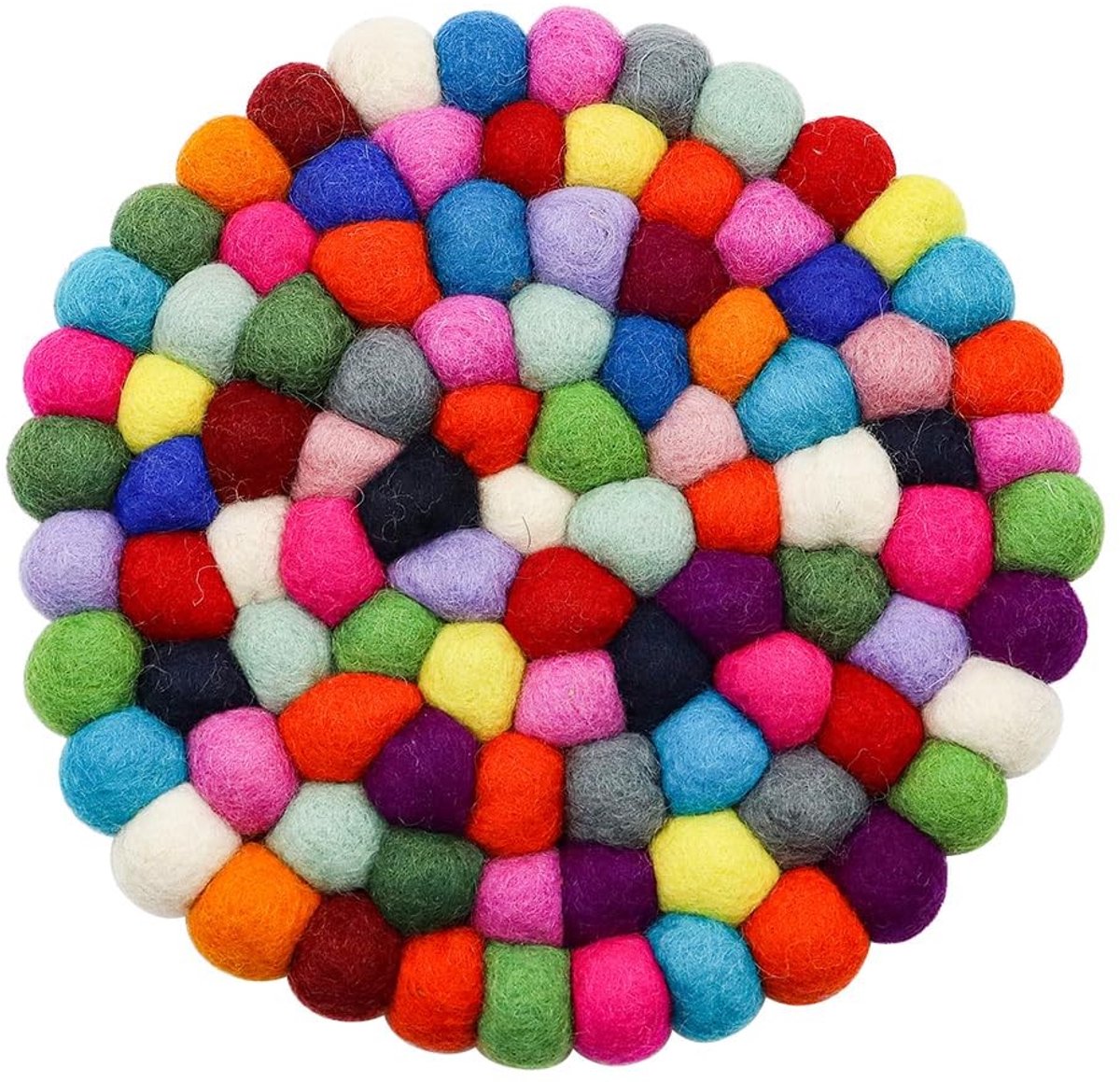 Dailygoods- Onderzetter Hittebestendig - Ronde Vilt Onderzetter - Kleurrijk Design - 20 cm - Duurzaam Materiaal - Ideaal voor Pannen - Placemat