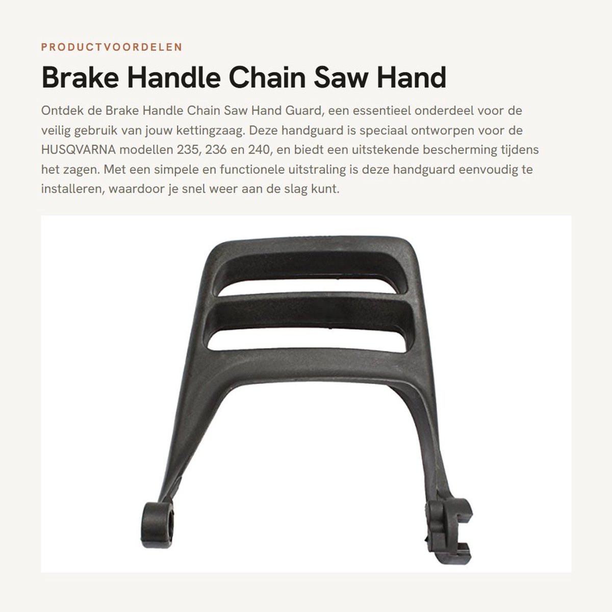 Dailygoods- Handguard Hoogwaardige Kwaliteit - Remhendel - Chainsaw - Voor Husqvarna 235/236/240 - Kunststof - Eenvoudige Installatie - Zaaghandgreep