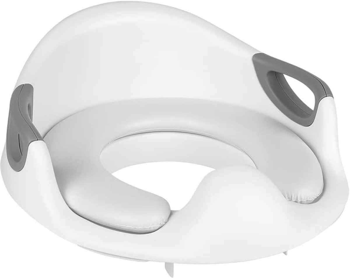 Toiletbril voor kinderen, opvouwbaar en in hoogte verstelbaar, toiletbril voor baby's met brede en antislip treden, toiletbril (37 x 33 x 16 cm), wit)