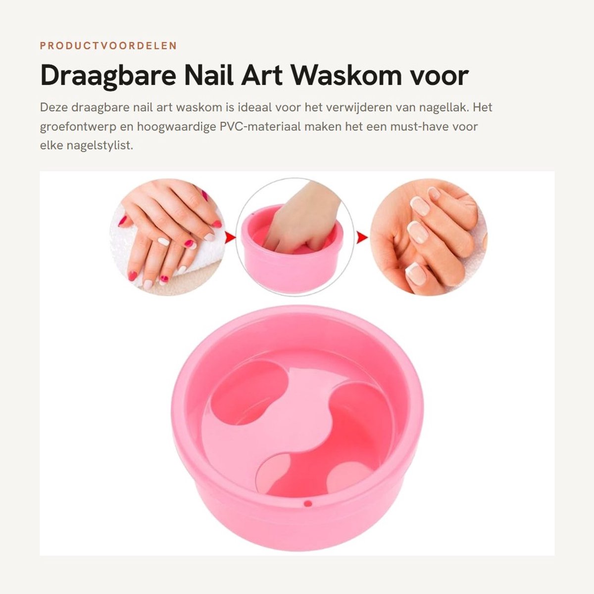 Dailygoods- Nagellakremover Draagbare Waskom - Groefontwerp - Hoogwaardig PVC - Comfortabel in Gebruik - Versterkt Verzachtende Cutin - Dubbel Gebruik - Nagelweekkom