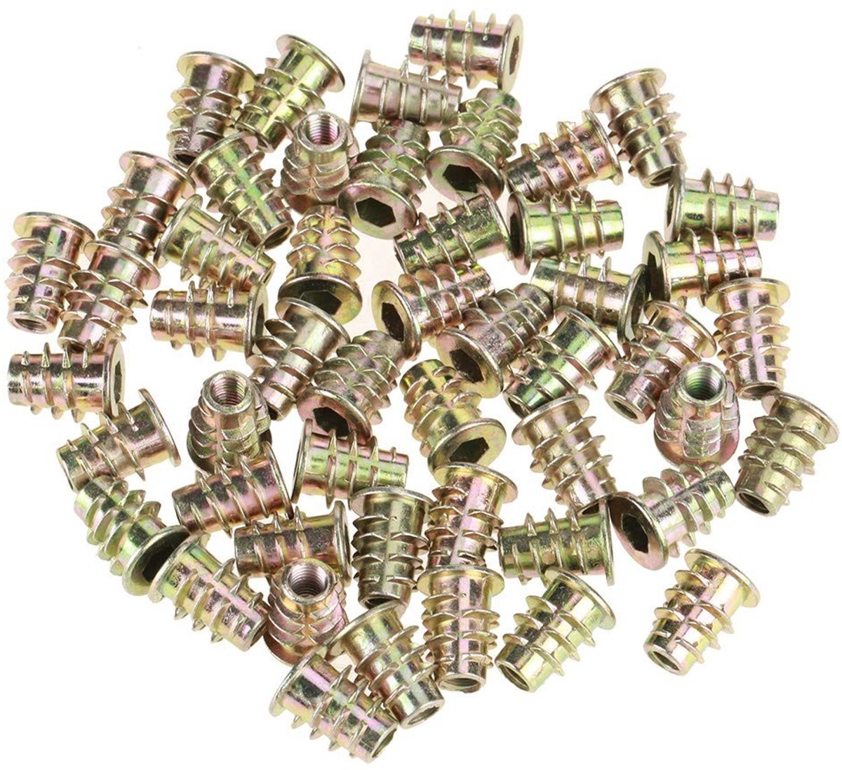 Dailygoods- Schroefdraadinsert 50 Stks - Zinklegering - M5 - Duurzaam - Roestvrij - Flenskop - 1,3 cm Lengte - Insertmoeren