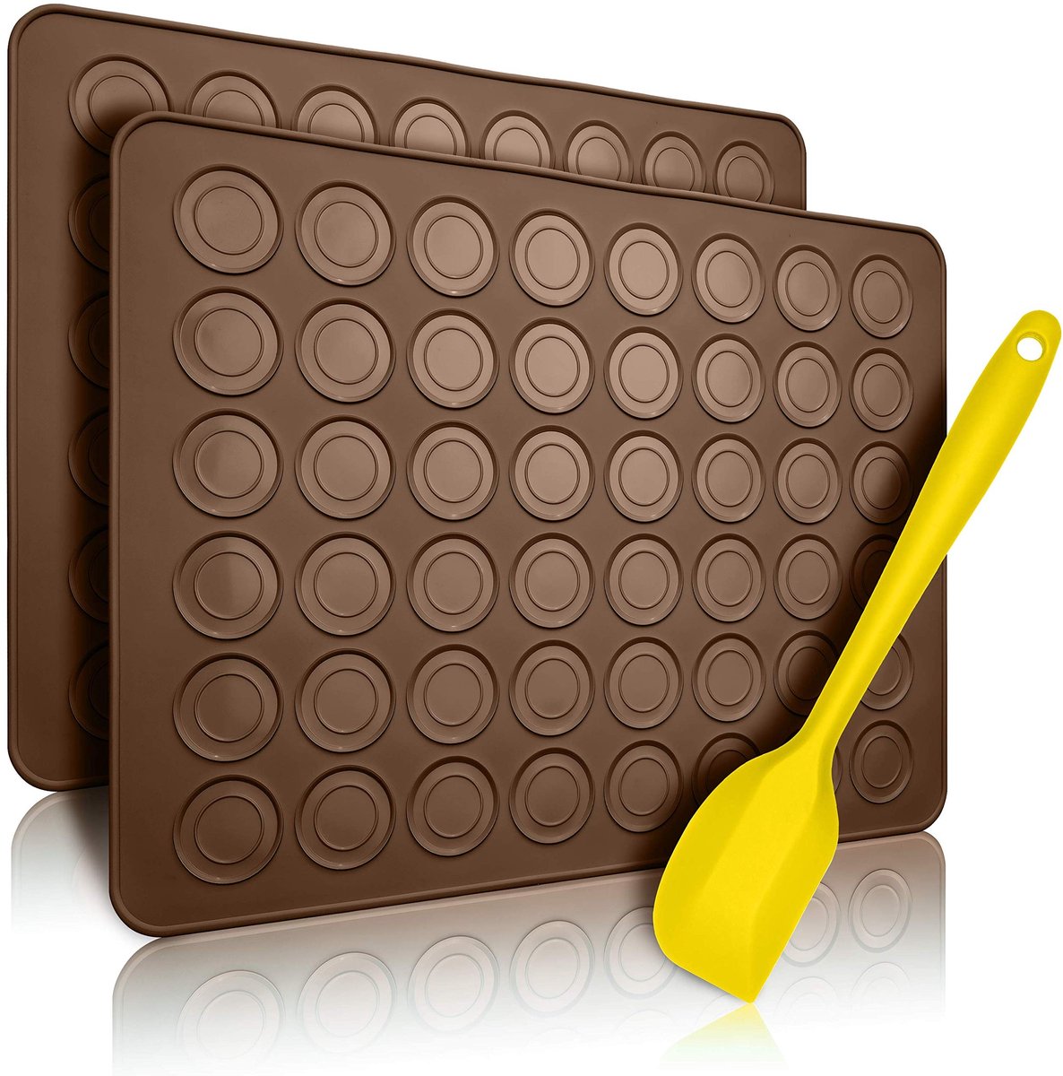 Dailygoods - Siliconen Bakmatten voor Perfecte Macarons - Anti-aanbaklaag - Blauw - Deegschraper Inbegrepen - Vaatwasserbestendig - Geschikt voor Thui...