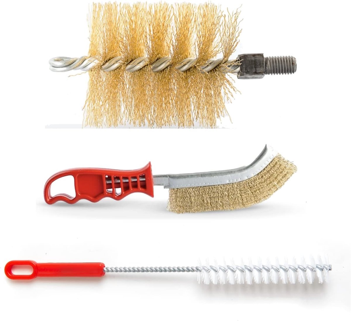 Haardreinigingsset - Schoorsteenborstel Set - Schoorsteen Reinigen - Met Staal en Nylon Bo
