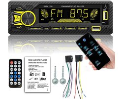 Autoradio - Auto MP3 speler - Muziek luisteren - Dubbele Bluetooth 5.1 - 7 kleuren LED - Zwart