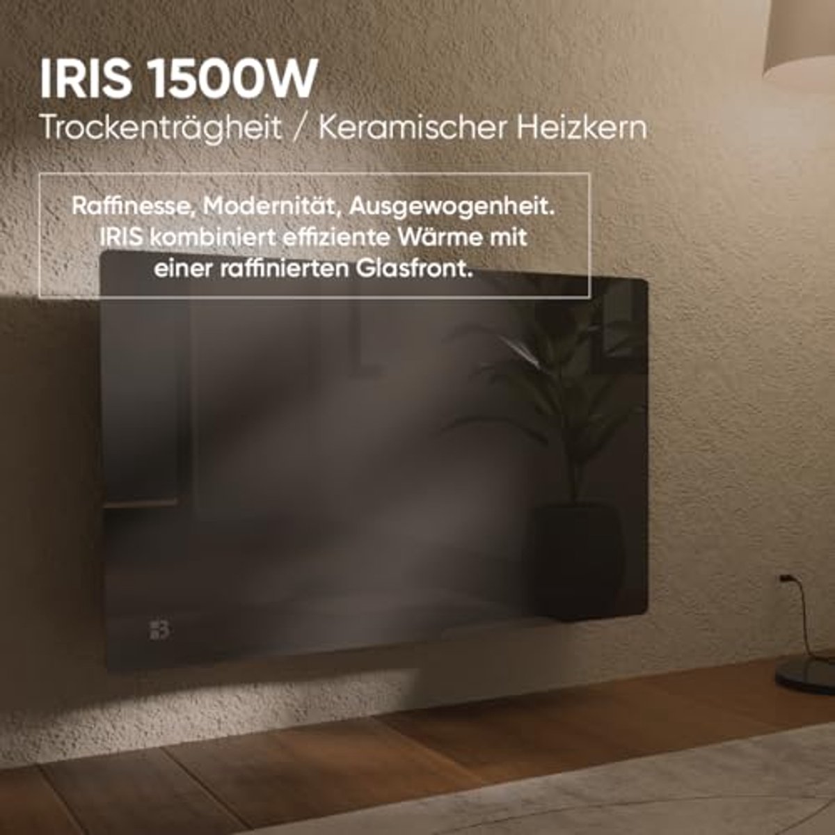Elektrische Radiator - Keramische Verwarming - Ruimte Verwarmen - Droge Inertie Techniek - 70 cm Breed - Zwart