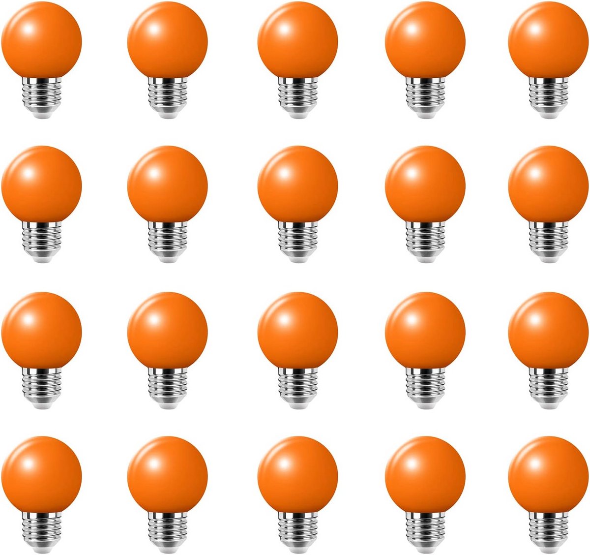 Decoratieve Ledlampen - Kleurrijke Gloeilampen - Feestelijke Verlichting - Energiezuinig Ontwerp - 20 Stuks - Oranje