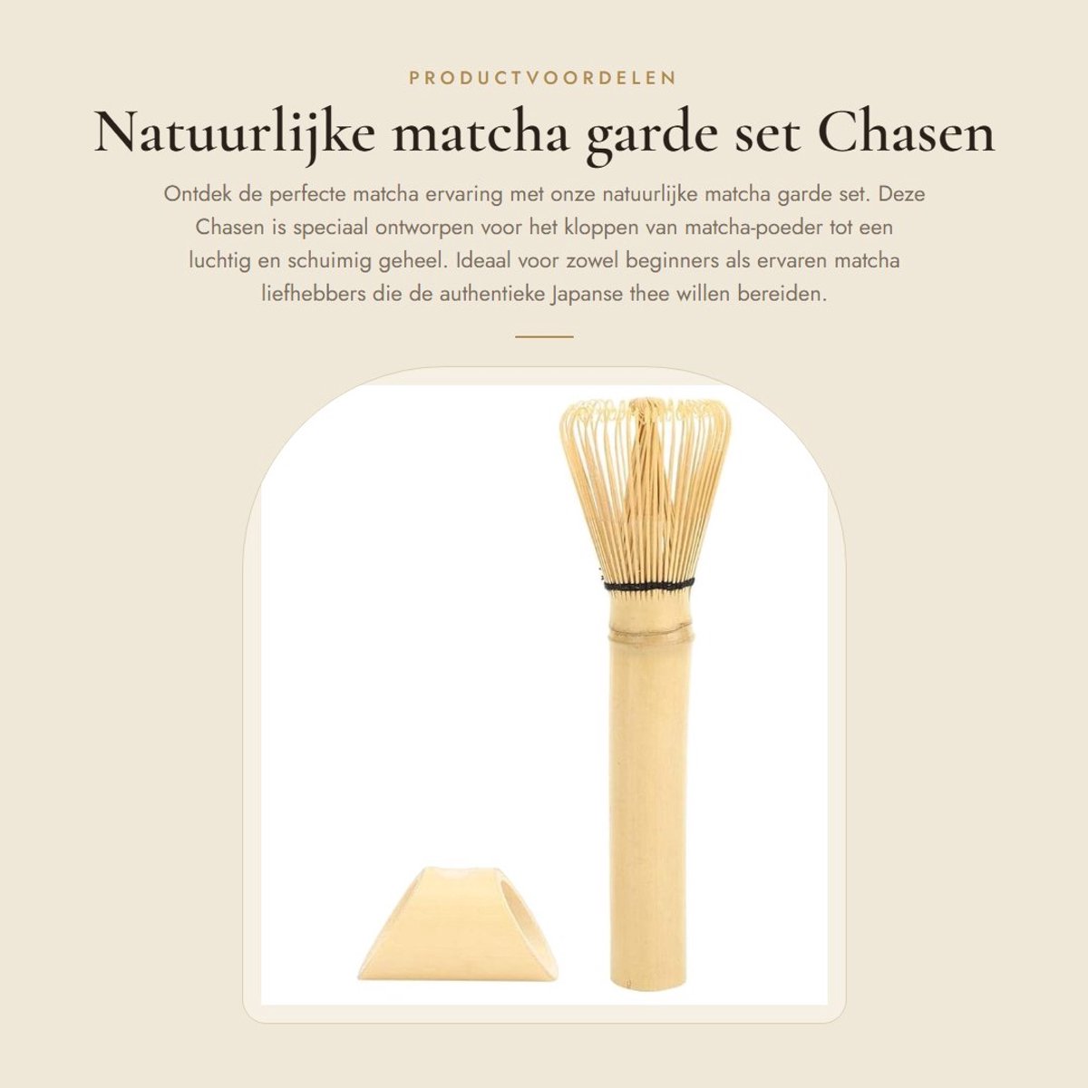Dailygoods- Matcha Garde Premium Bamboe - Chasen - Herbruikbare Verpakking - Verstelbare Dikte - Glad Oppervlak - Comfortabele Grip - Theegarde