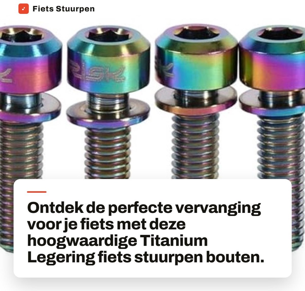 Dailygoods- Stuurpenbout 6 stuks - Titanium Legering M5 x 18mm - Lichtgewicht - Corrosiebestendig - Hoge Sterkte - Uniek Ontwerp - Fiets Bout