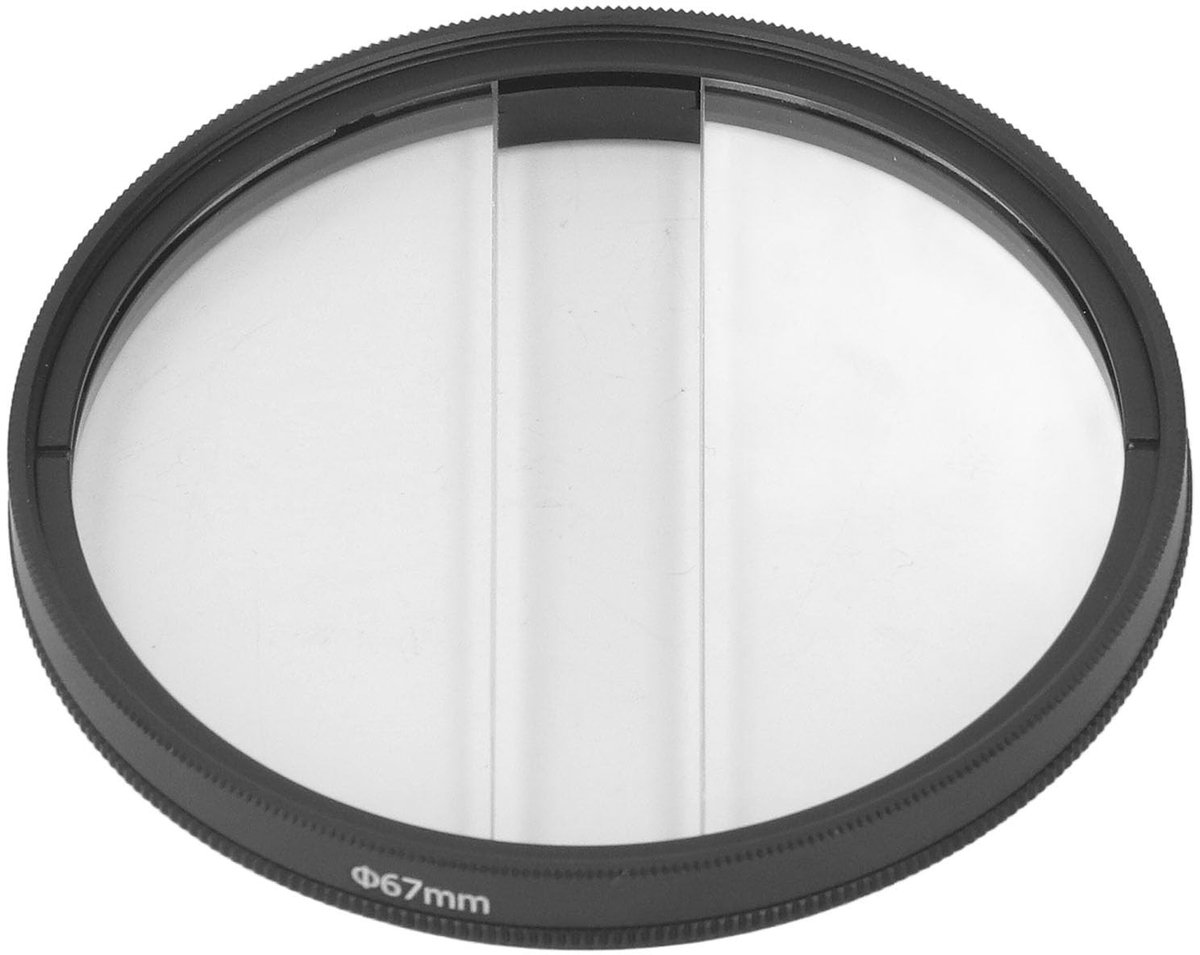 Dailygoods- Dioptriefilter Dubbelzijdige Coating - Middenveld Gesplitst Effectfilter - Prisma Effect - Optisch Glas - Schoonmaakdoekje - Opbergtas - Fotofilter