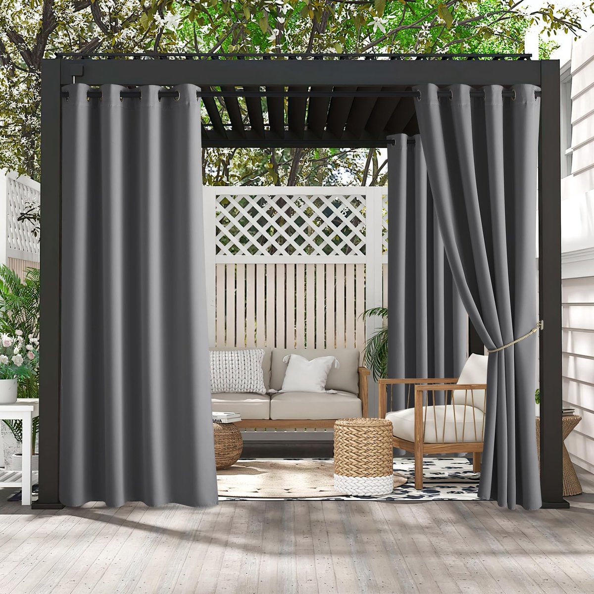 Dailygoods- Verduisteringsgordijn Waterdicht - Buiten Gordijnen - 132B x 213H cm - 2 Panelen - Polyester - Luchtdoorlatend - Buitengordijnen