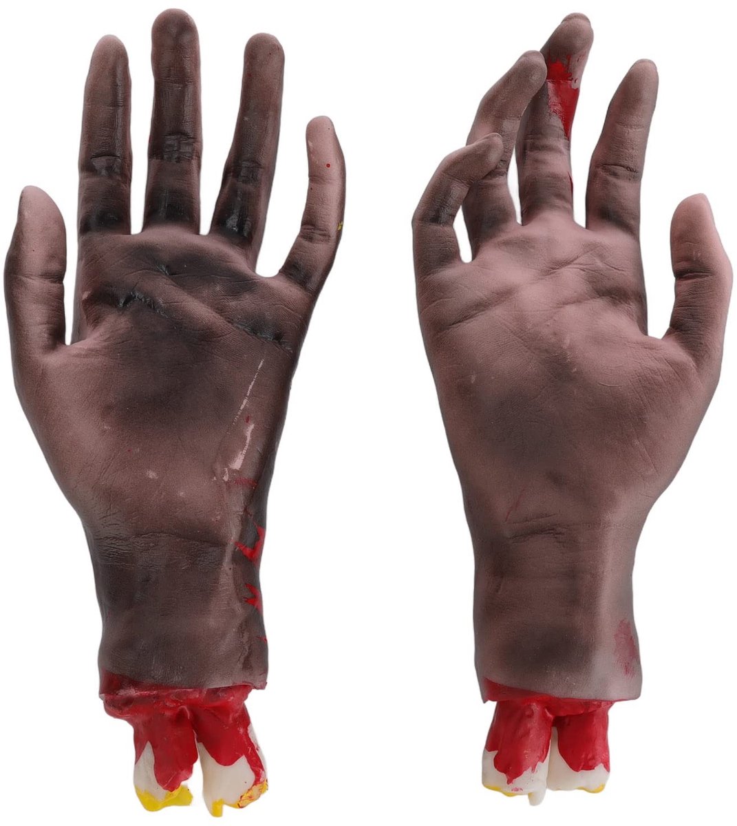 Dailygoods- Nep Handen Levensecht - Nep Tanden Gebit - Cosplay Accessoires - Halloween Decoratie - Spookhuis Props - 22 cm Lang - Griezelaccessoires