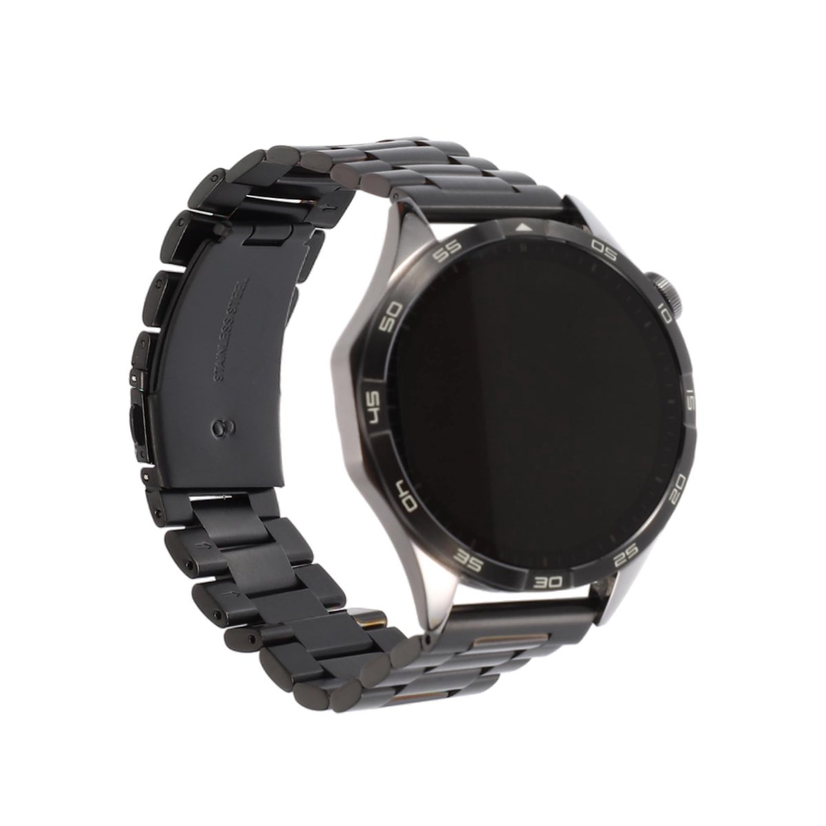 Dailygoods- Horlogebandje 24 mm Metalen - Snelsluiting - Zwart - Voor Dames/Heren - Duurzaam - Lichtgewicht - Horlogearmband