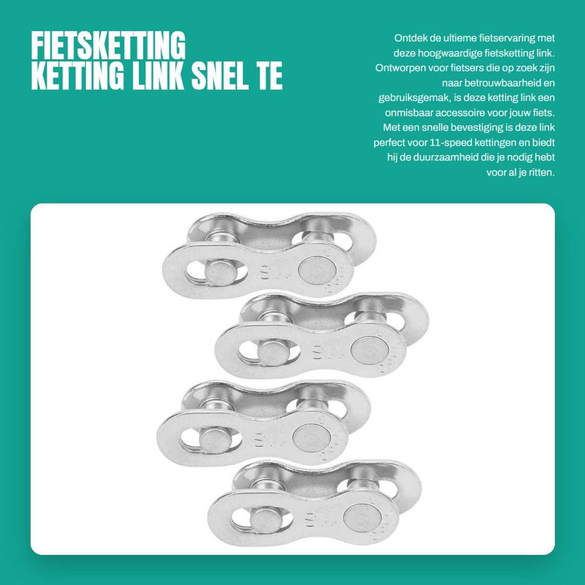 Dailygoods- Fietsketting Staal - Kettingslot - Fietsketting Reiniger - Fietsketting Smeermiddel - Fiets Accessoire - 11 Speed Compatibel - Fietslink