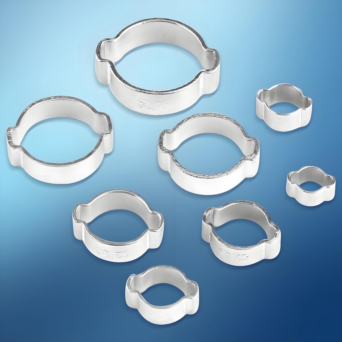 Dailygoods- Slangklemmen Assortiment 10 Stuks - Roestvrij Staal - Instelbare Buisklem 5-23mm - Twee-Oor Klemmen - Voor Fule/Benzine Buis - Hoogwaardige Kwaliteit