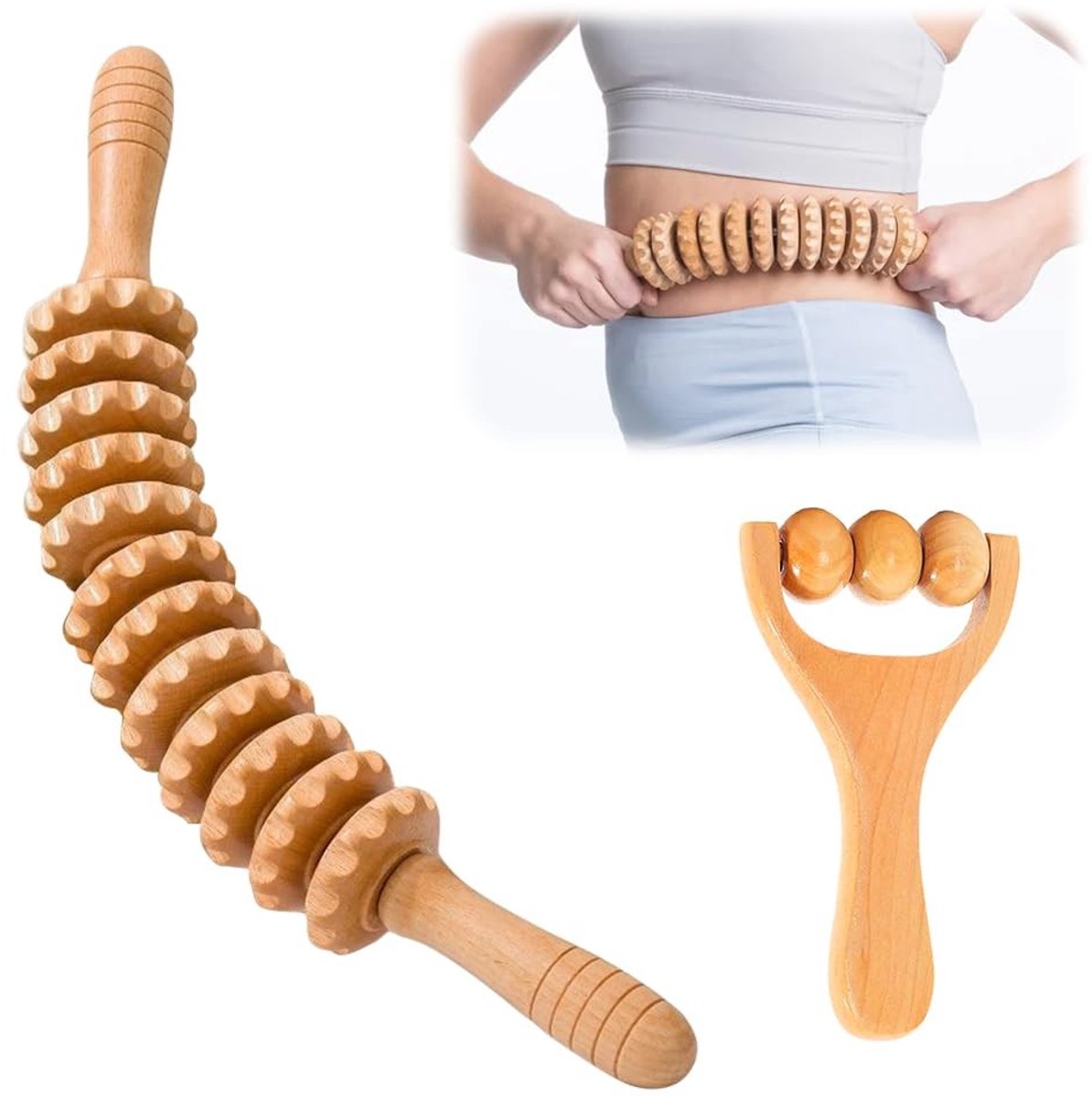 Dailygoods- Massageroller - 2 Stuks - Diepe Fascia-Massage - Cellulitis Verwijdering - Spierontspanning - Geschikt voor Nek, Benen, Rug - Massagetool